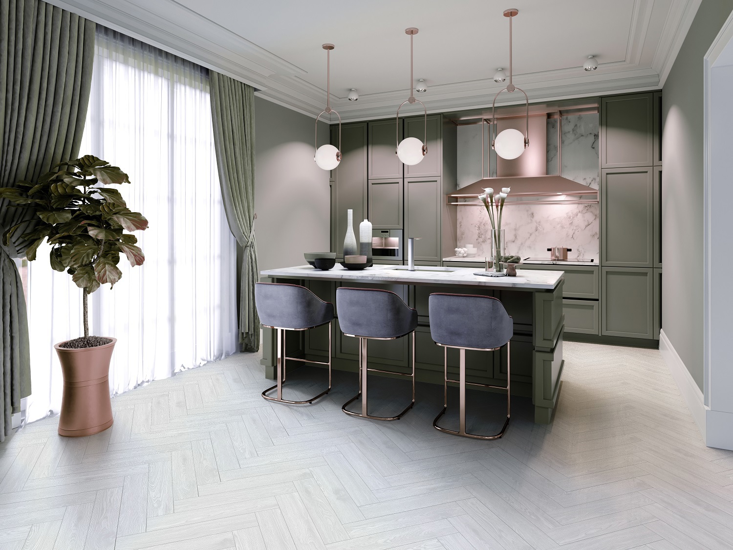 Изображение товара SPC плитка CronaFloor Herringbone Дуб Нант 31 класс толщина 4.5 мм 1.31 м², цена за упаковку