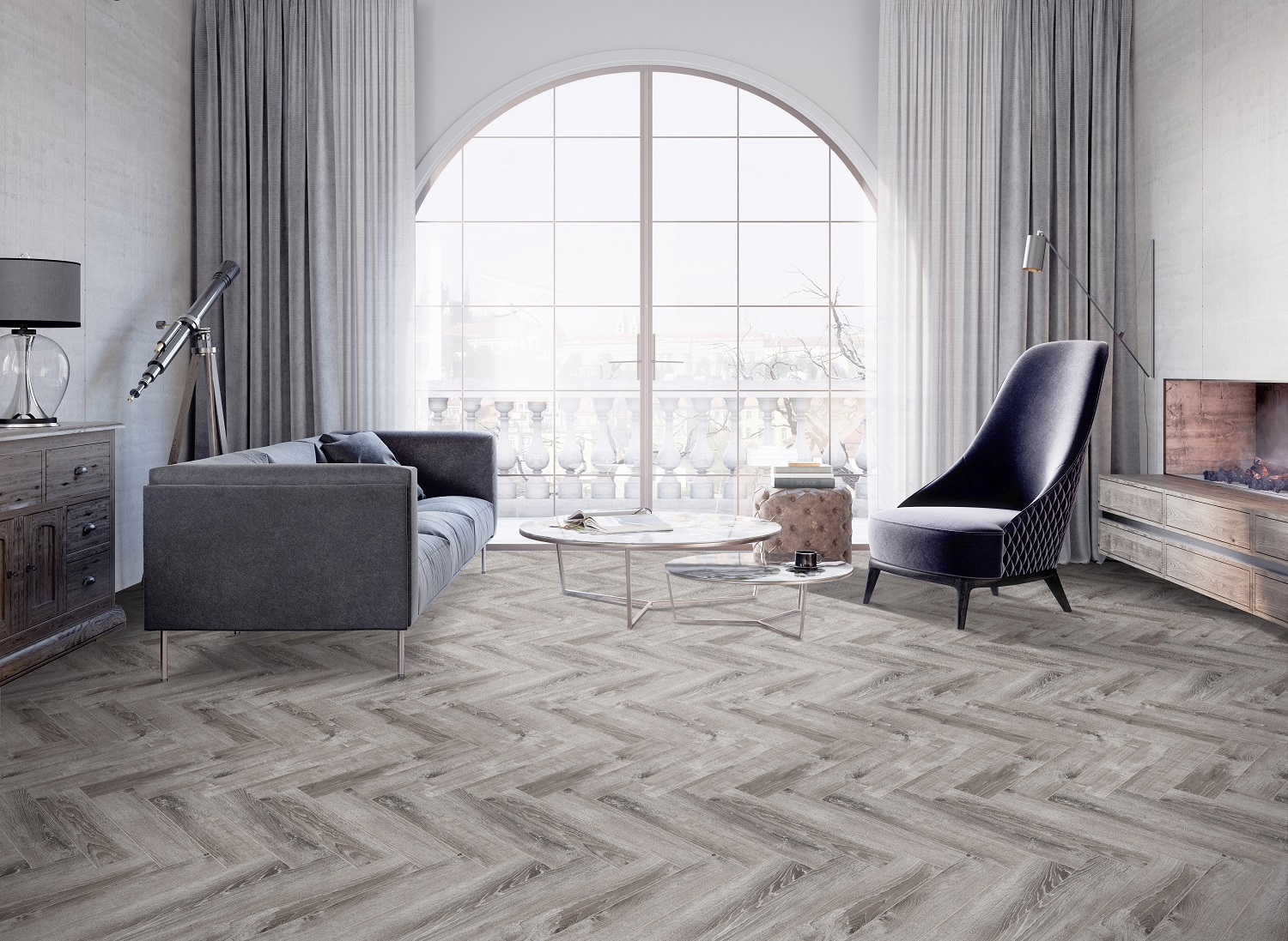 Изображение товара SPC плитка CronaFloor Herringbone Дуб Тулон 4.5мм влагостойкая укладка елочкой