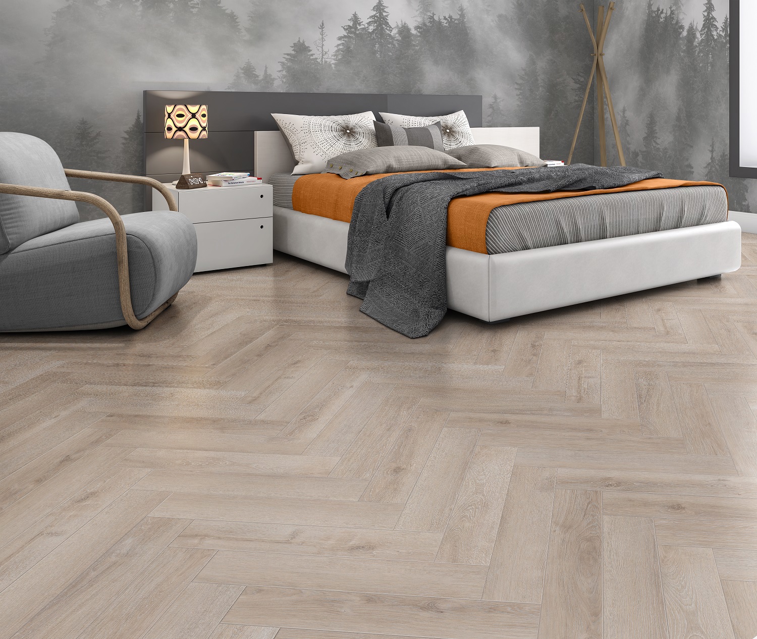 Изображение товара SPC плитка CronaFloor Herringbone Дуб Дижон 31 класс толщина 4.5 мм 1.31 м², цена за упаковку