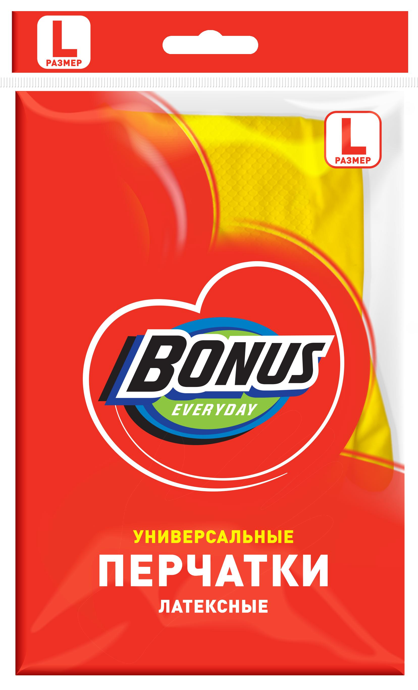 Изображение товара Перчатки латексные Бонус размер 9/L универсальные
