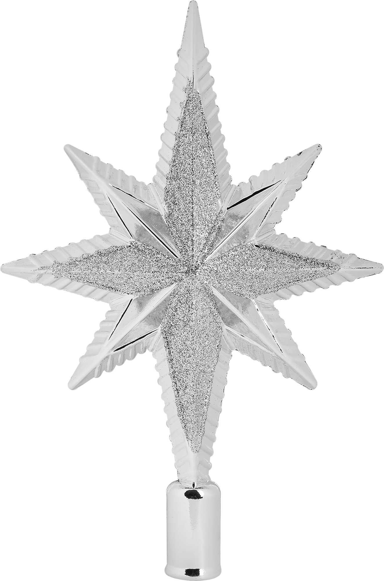 Изображение товара Верхушка на елку Звезда Семиконечная h20 см серебряный