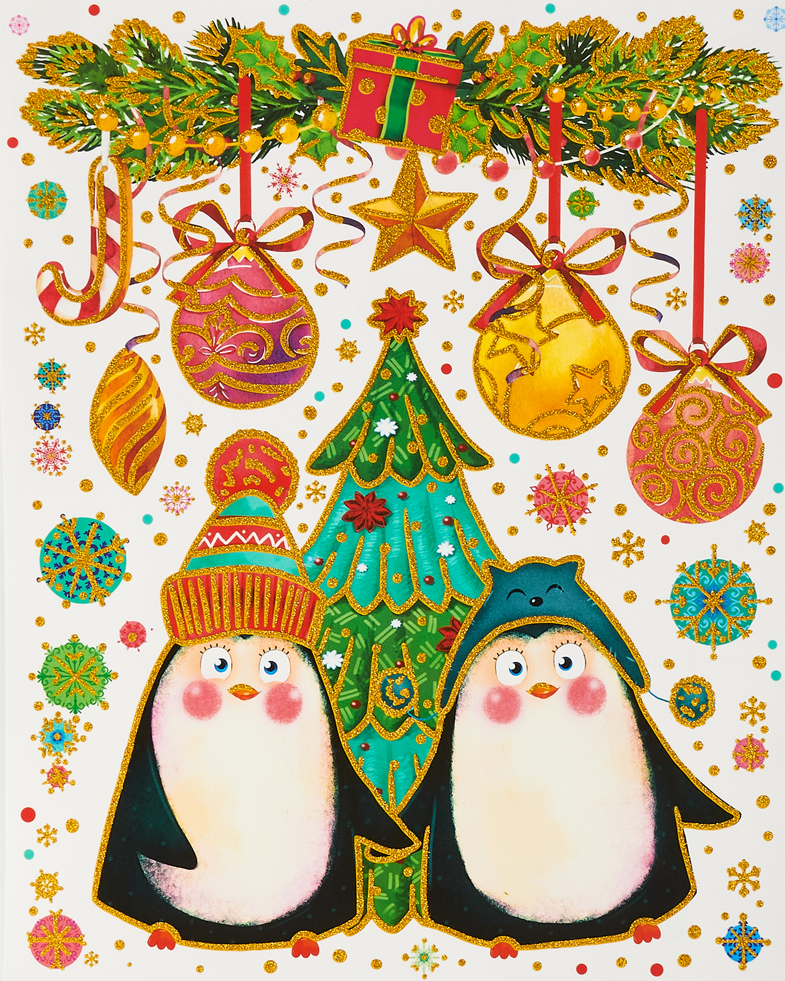 Изображение товара Украшение оконное Дружные пингвины 30х38 см