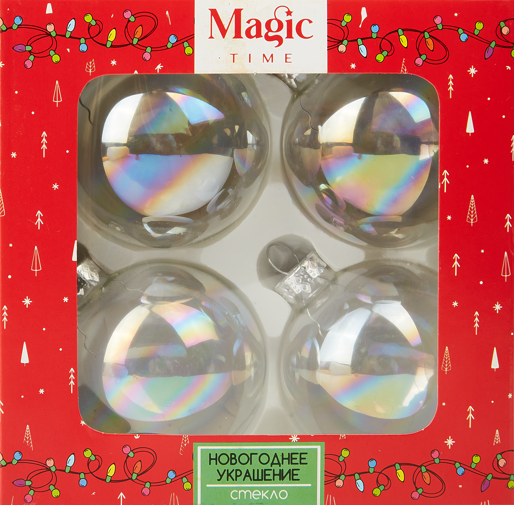 Изображение товара Елочный шар 6x6 см жемчужного цвета, 4 шт. в наборе