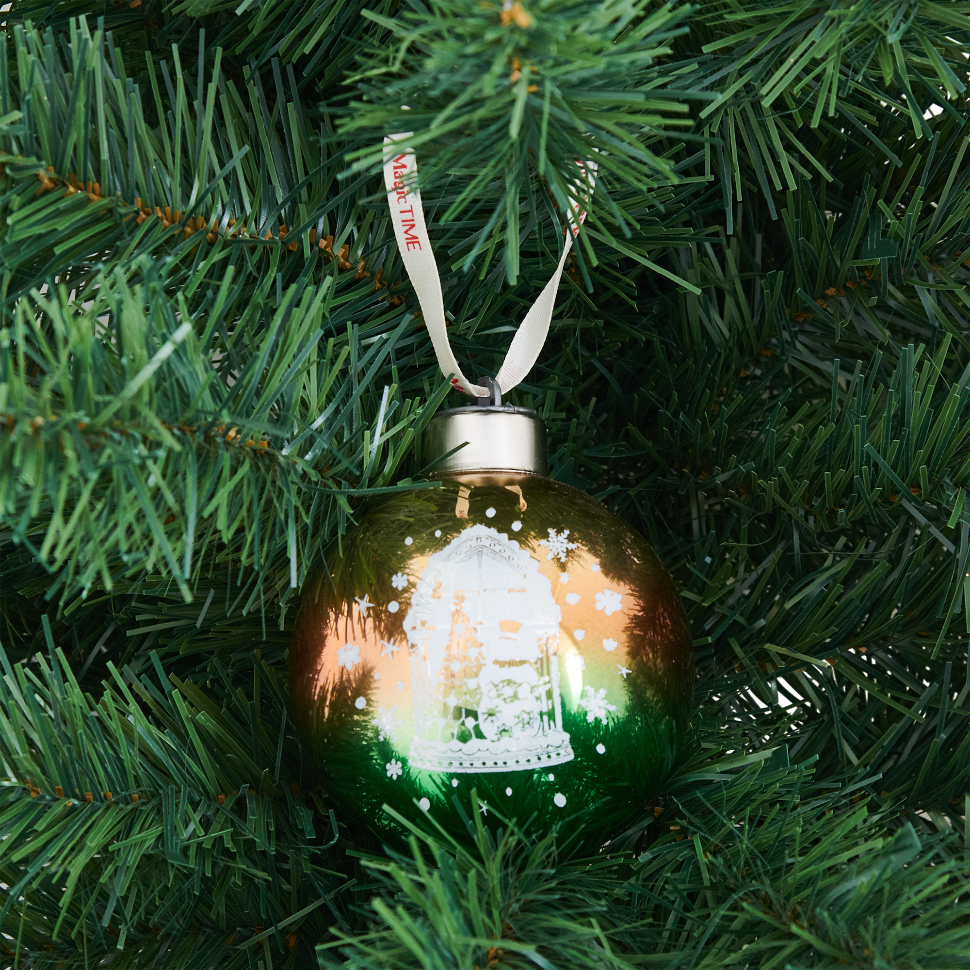 Изображение товара Елочный шар Снеговик с подсветкой 8x8 см разноцветный украшение для елки