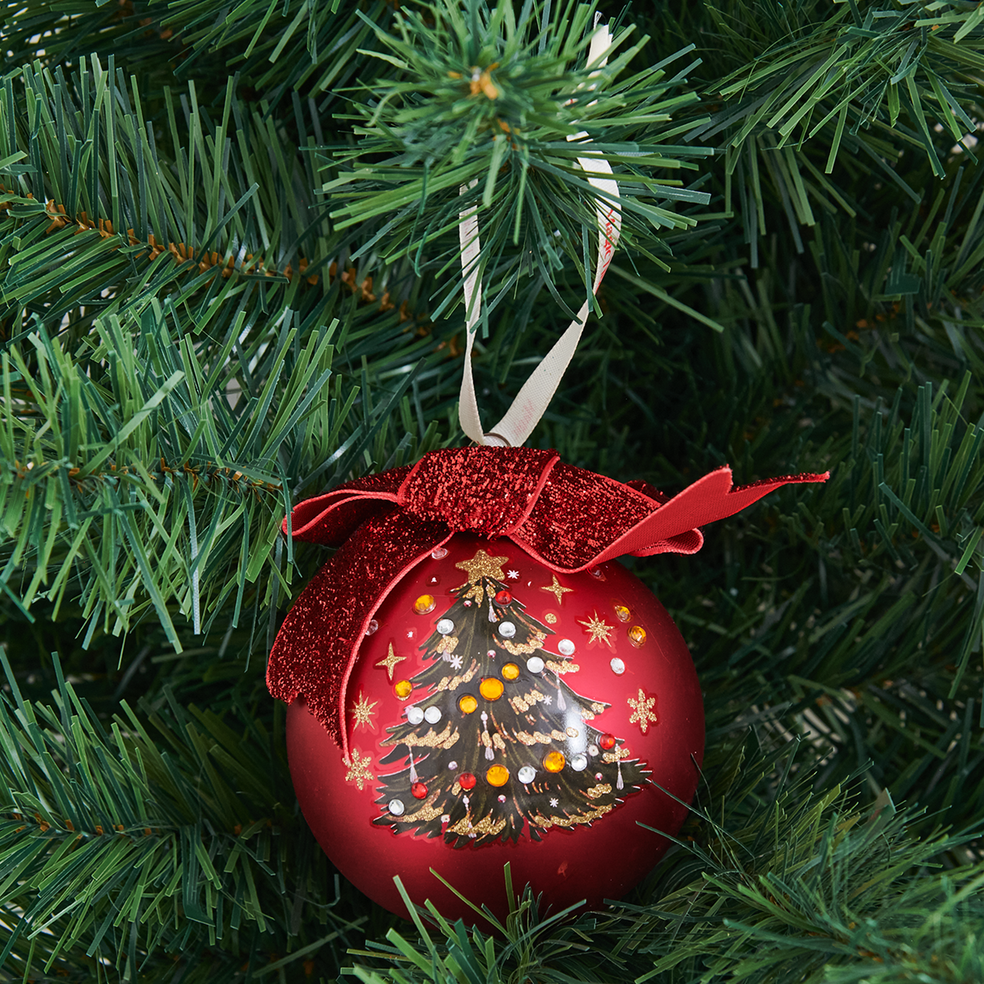 Изображение товара Елочный шар Роскошь 8x8 см цвет красный