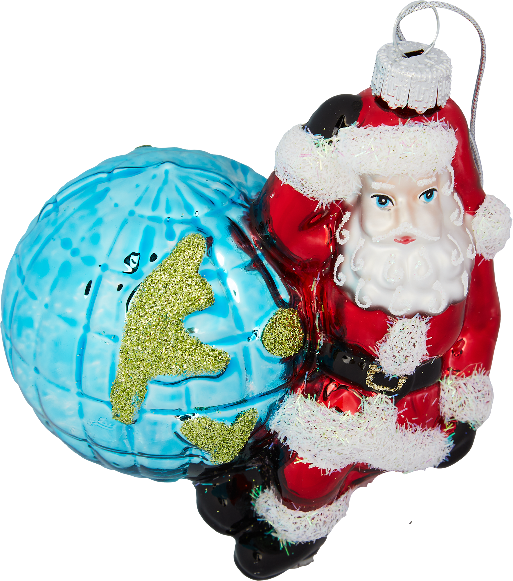 Изображение товара Подвесное разноцветное украшение для елки 9.3x10.7 см стекло