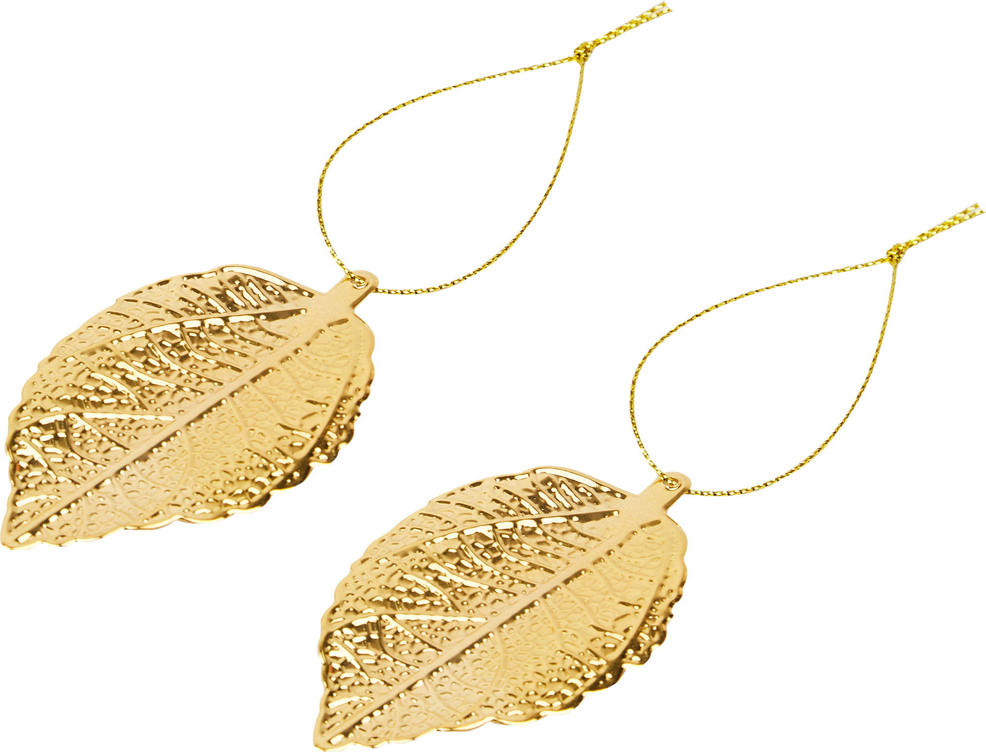 Изображение товара Подвес Осенний лист золотой 8x4,5 см металлическая ёлочная игрушка