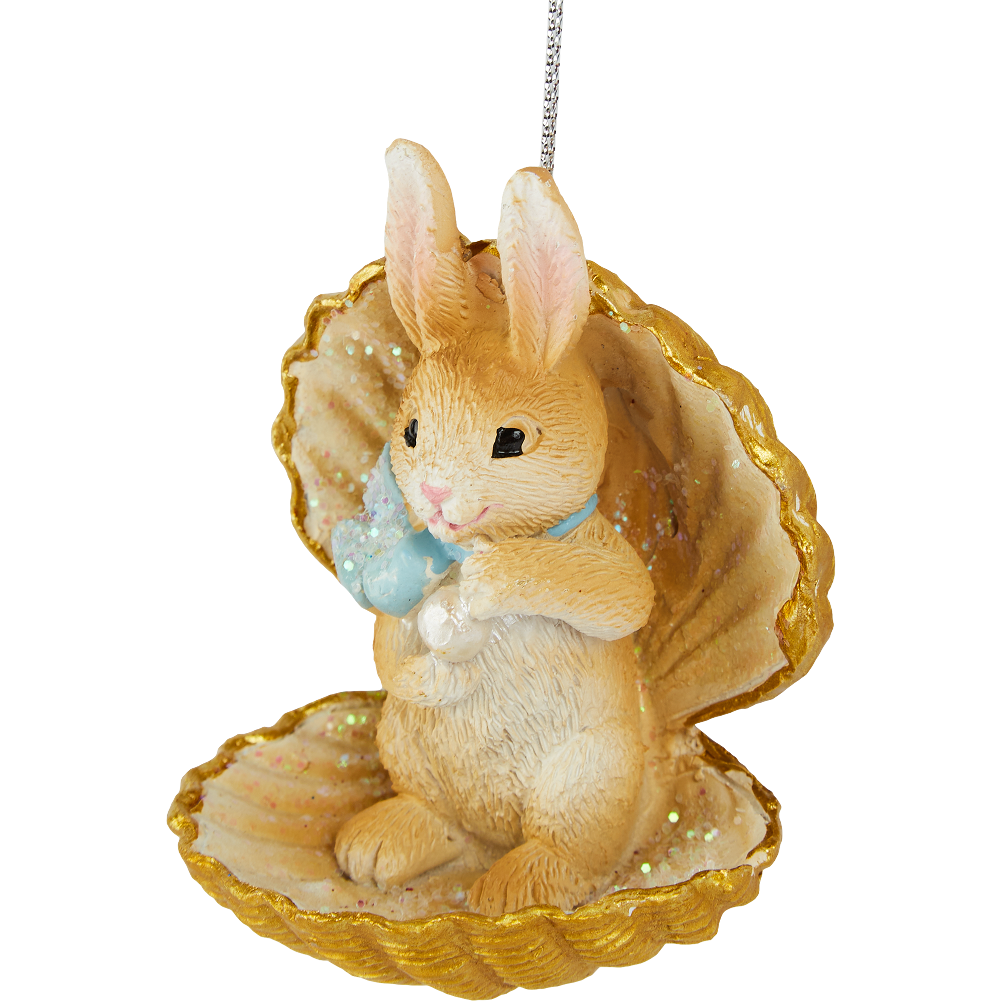 Изображение товара Подвес Зайчик в ракушке 7.5x6.3 см разноцветный