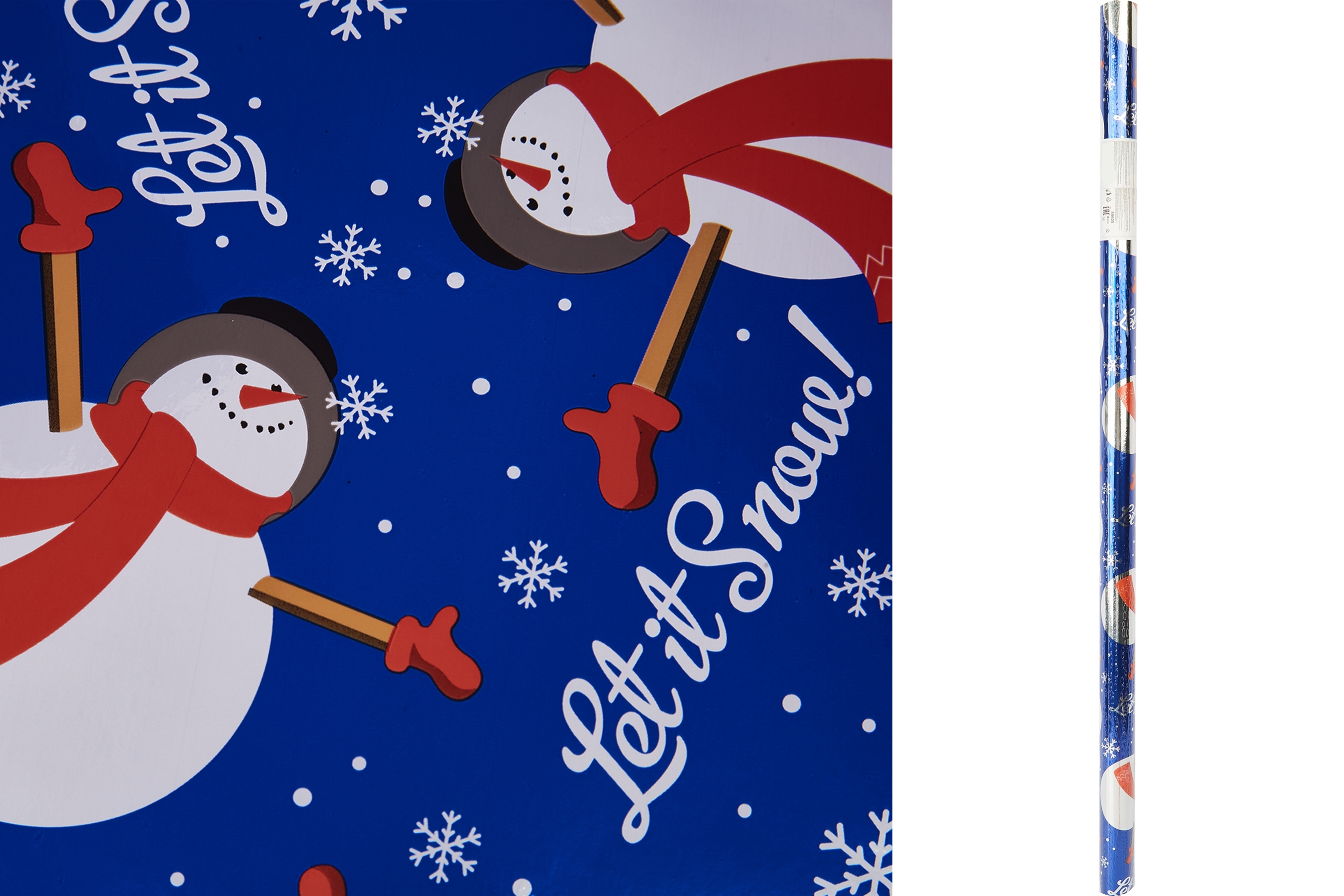 Изображение товара Обертка бумажная «Снеговики» 100x70 см