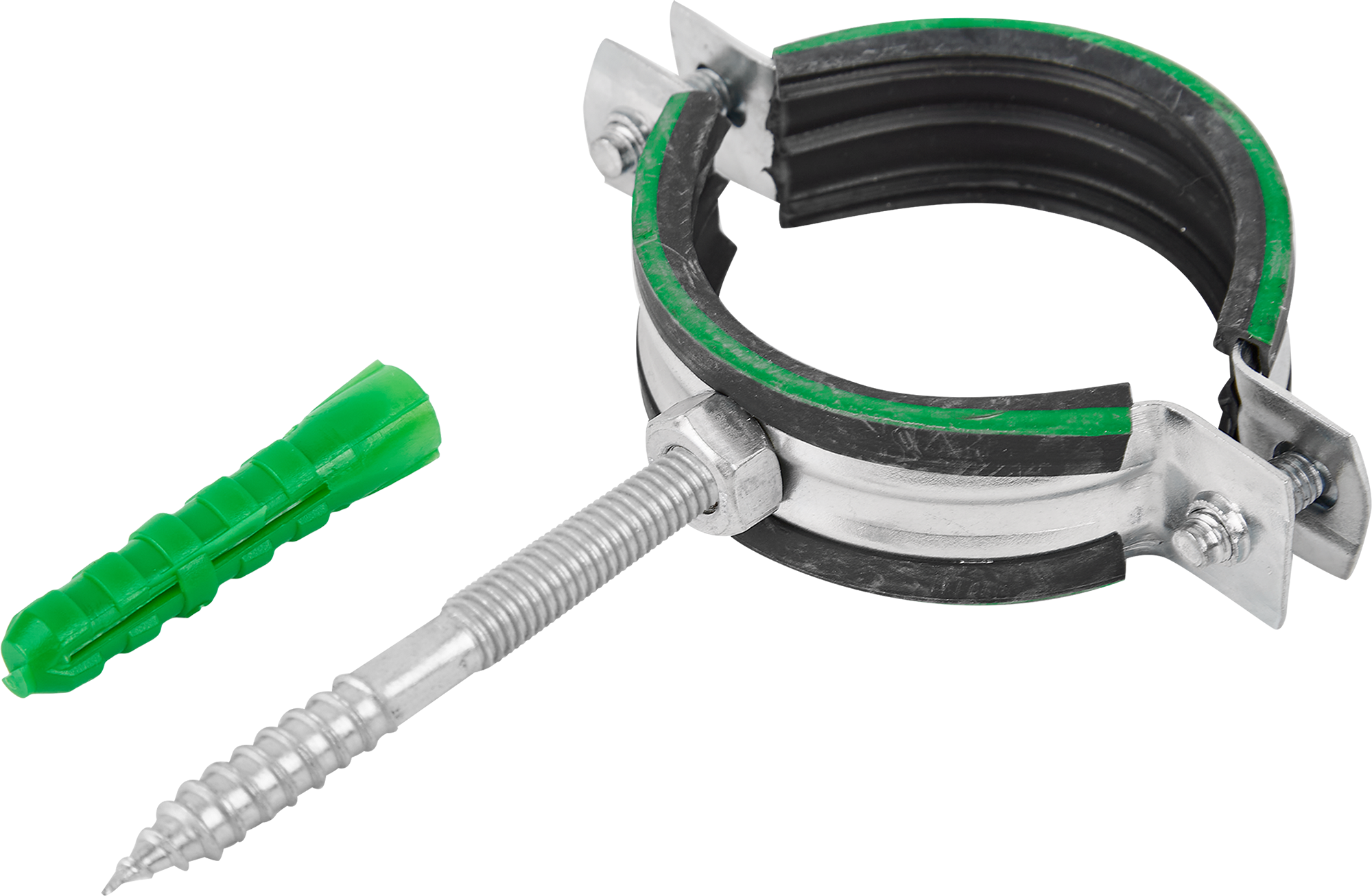 Хомут для труб Mayer 1 1/2" 48-53 мм со шпилькой 8x70 и дюбелем гайка М8