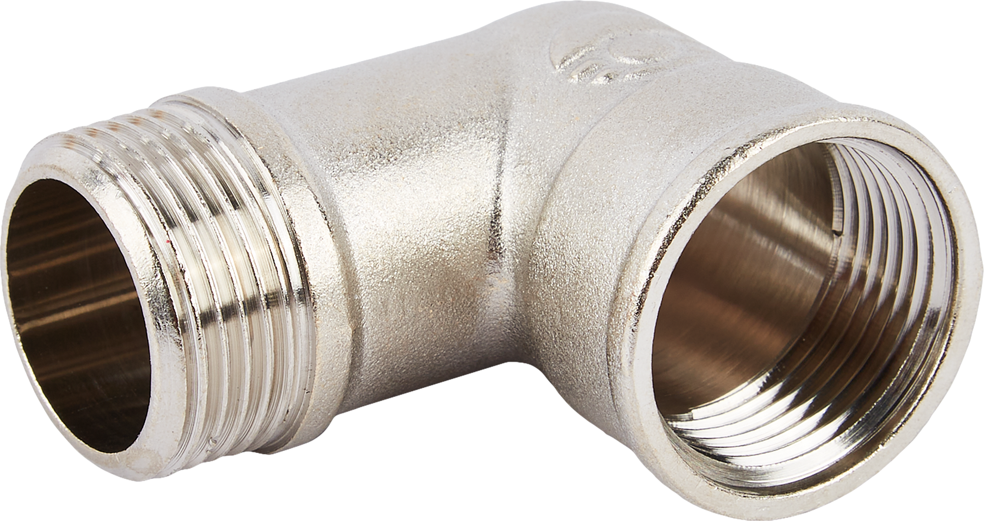 Изображение товара Угол 90° Valfex 3/4x3/4 дюйма латунь никелированный для трубопроводов