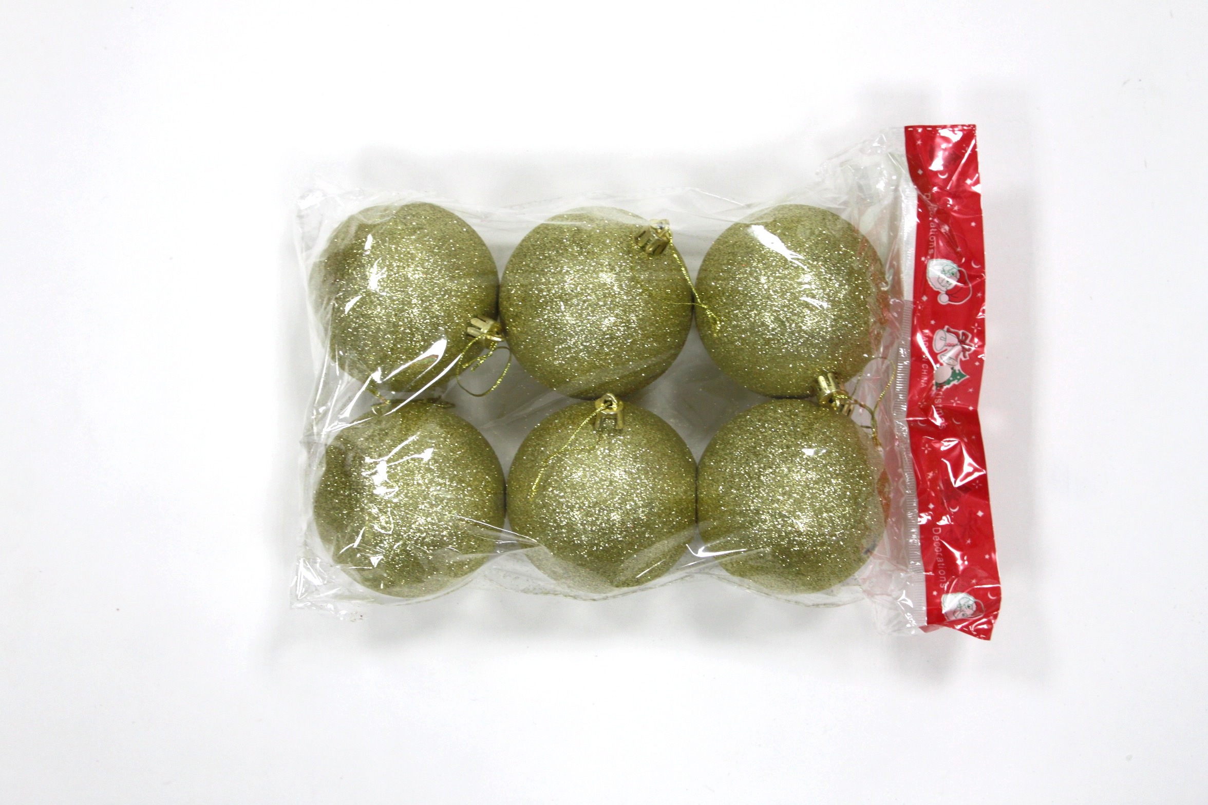 Изображение товара Набор елочных шаров China dans 6 шт золотой глянцевый 8 см праздничные украшения для елки