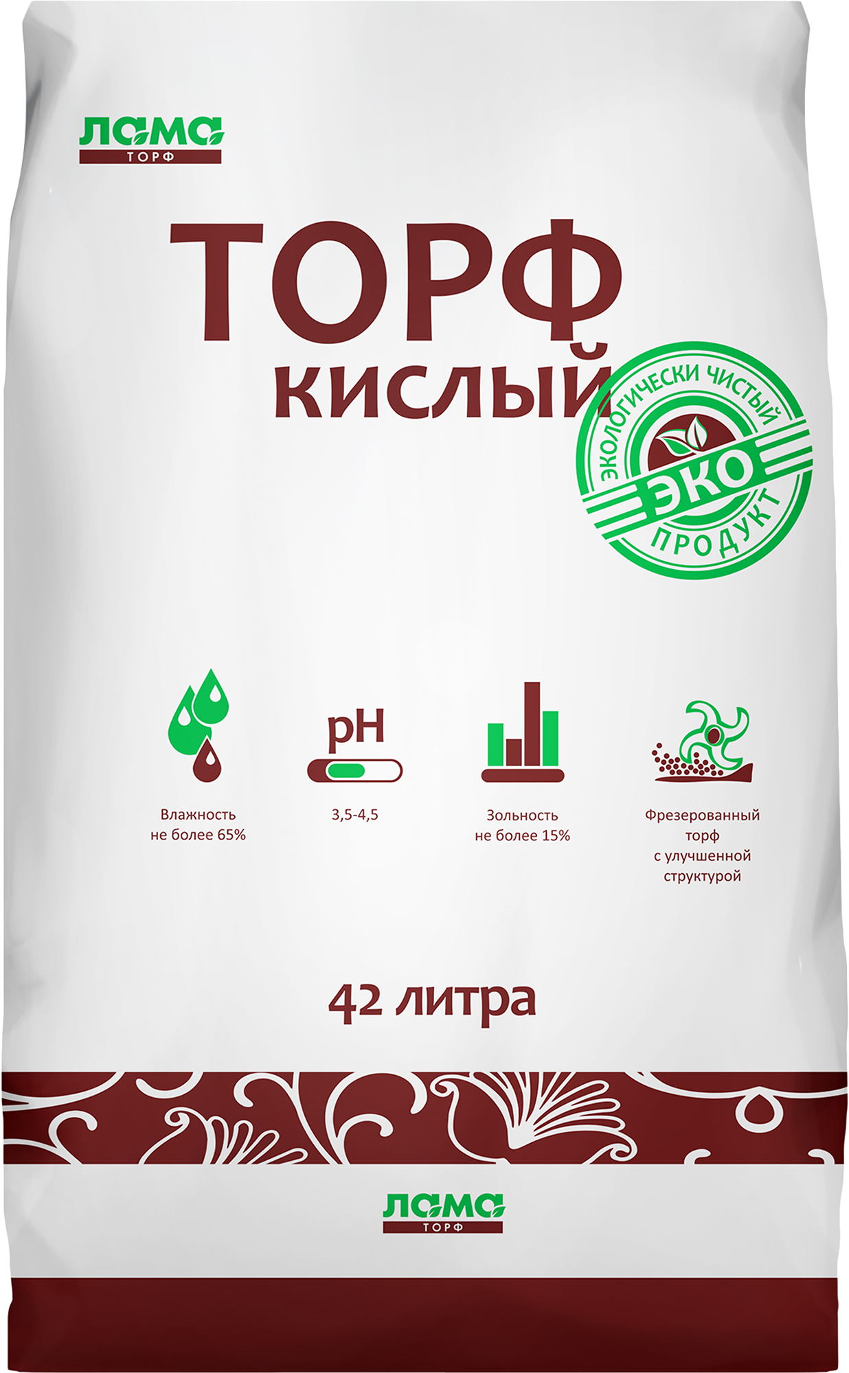 Изображение товара Торф Кислый Лама торф 42л