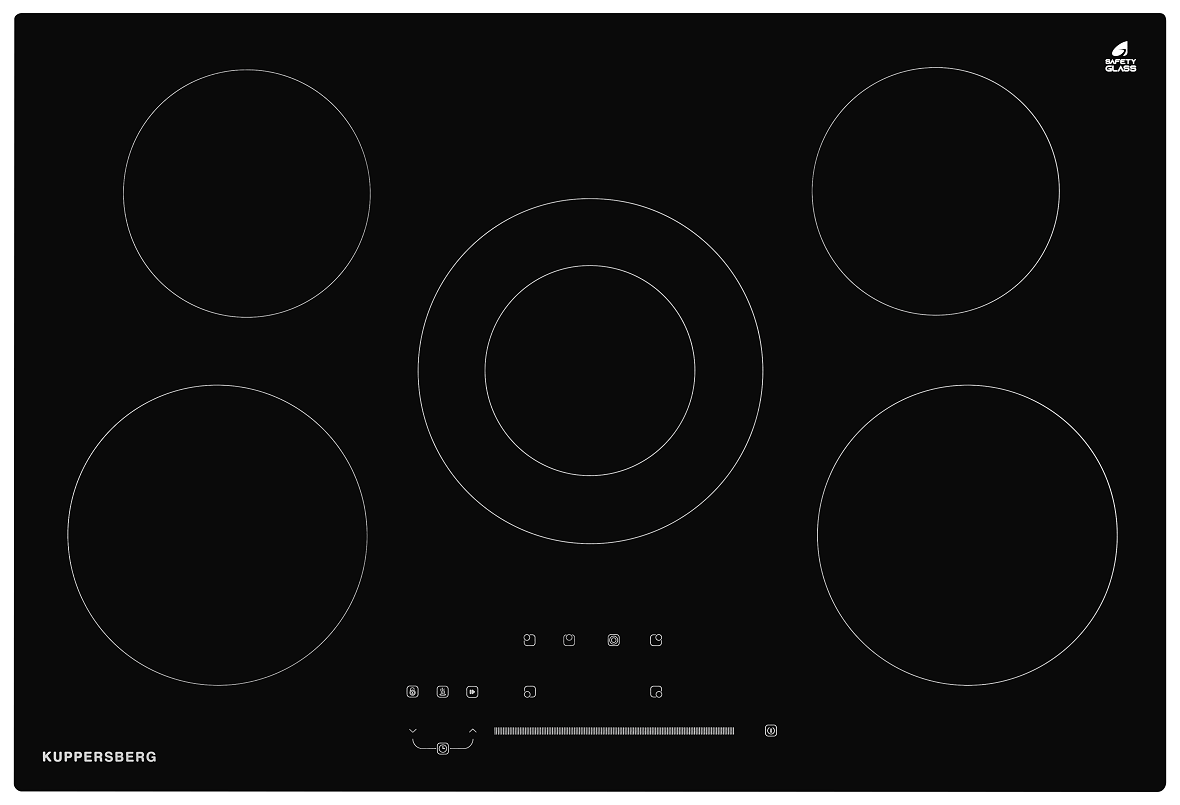 Изображение товара Электрическая варочная панель Kuppersberg ECS 702 77 см 5 конфорок цвет черный