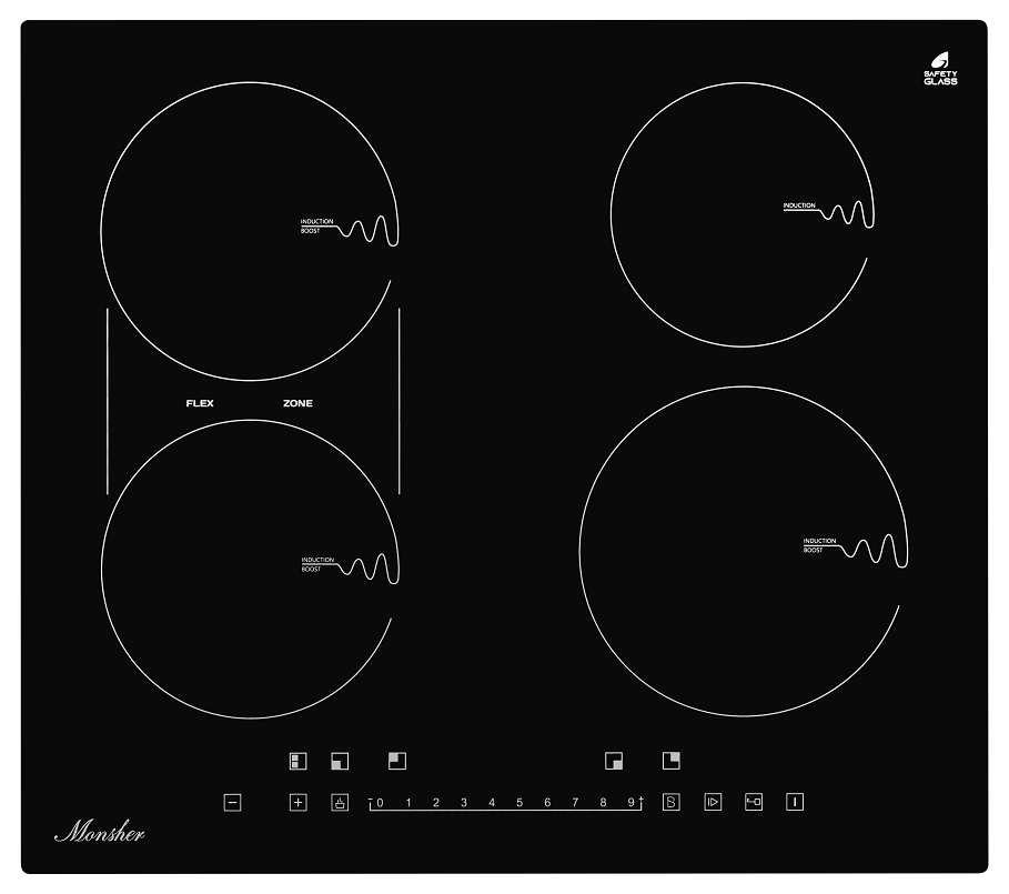 Изображение товара Индукционная варочная панель Monsher MHI 6112 черная 4 конфорки