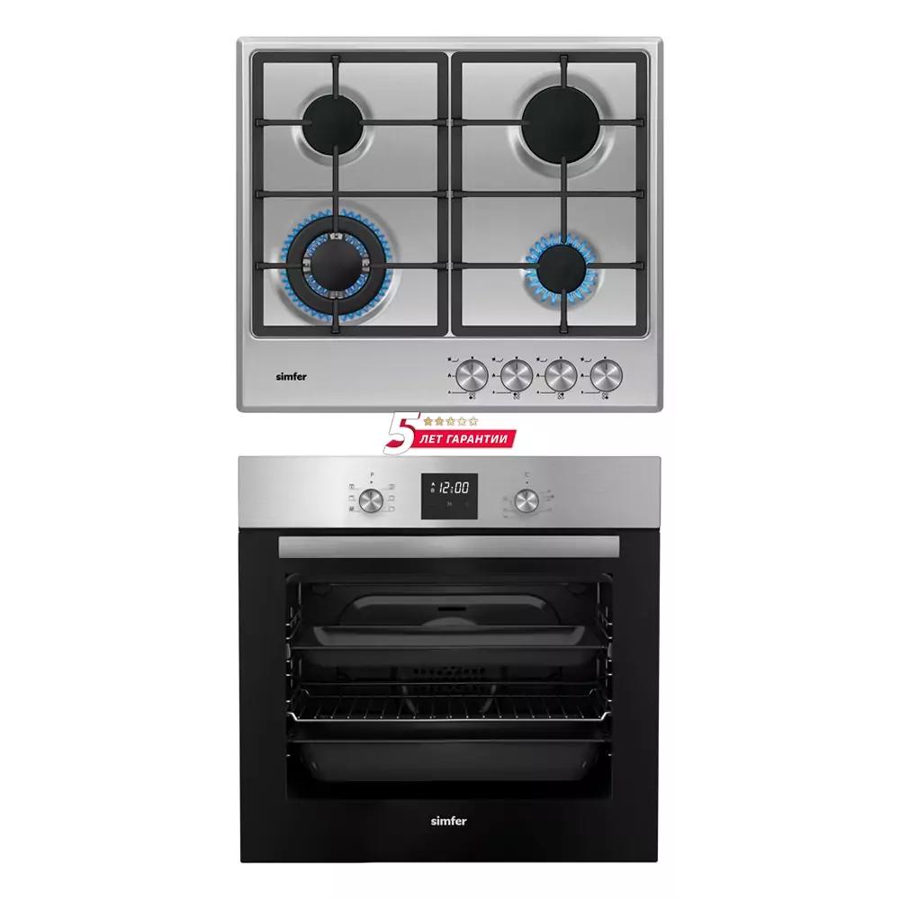 Изображение товара Комплект бытовой техники Simfer S68M516 с газовой варочной поверхностью и духовкой