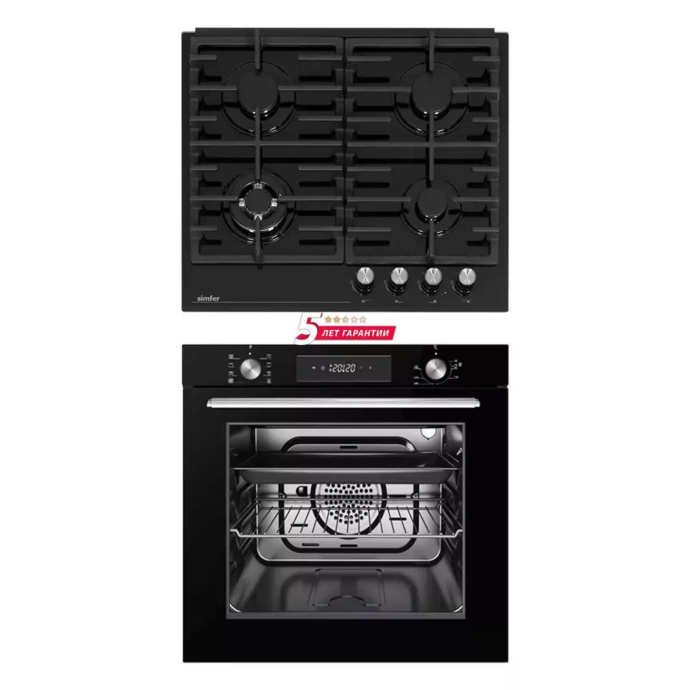Изображение товара Комплект бытовой техники Simfer S68B522 с газовой варочной поверхностью и электрическим духовым шка