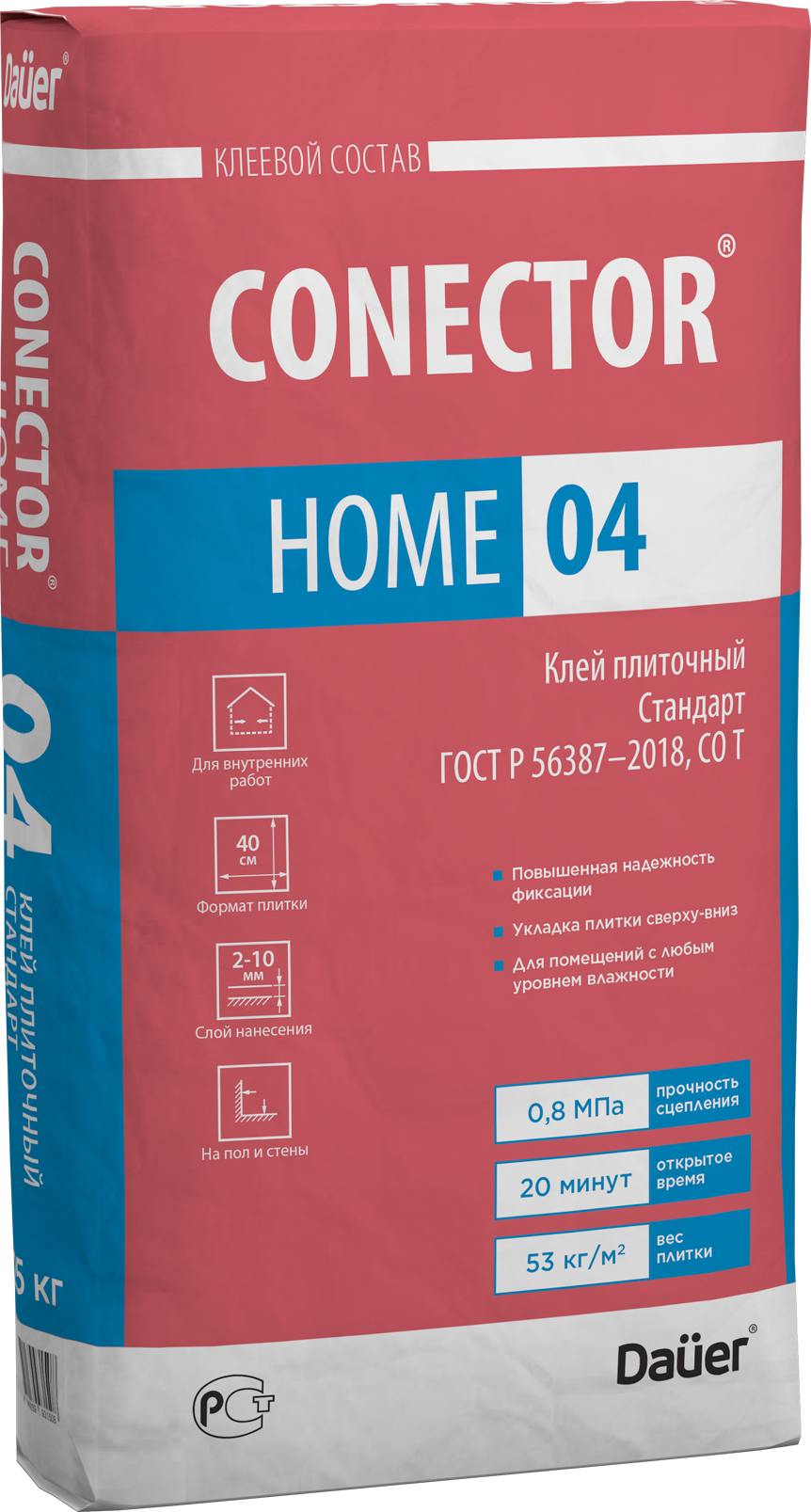 Изображение товара Клей для плитки Dauer Conector Home 04 C0 T 25 кг