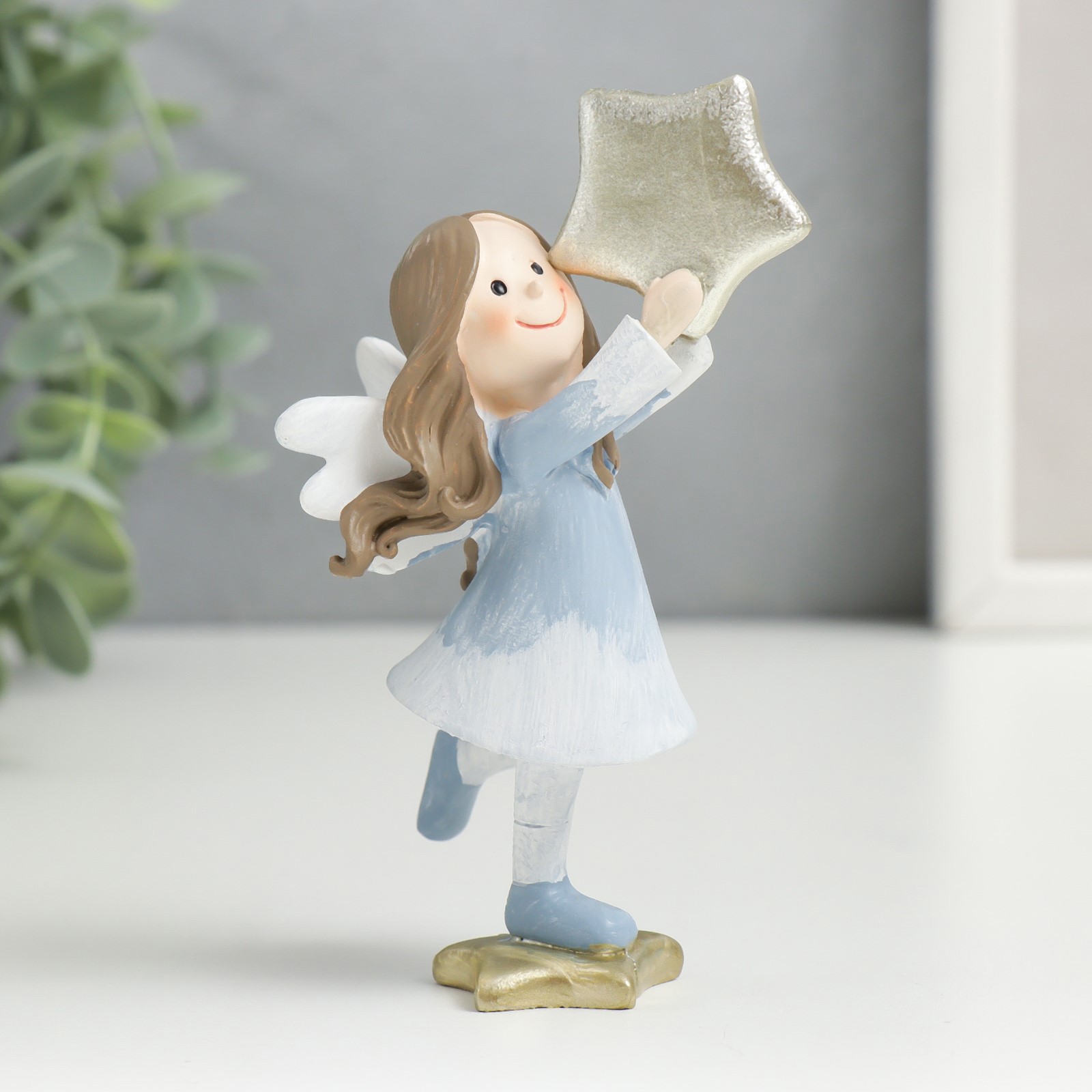 Изображение товара Новогодняя фигурка Малышка-ангел 11.5x5.5x6 см Simaland украшение интерьера