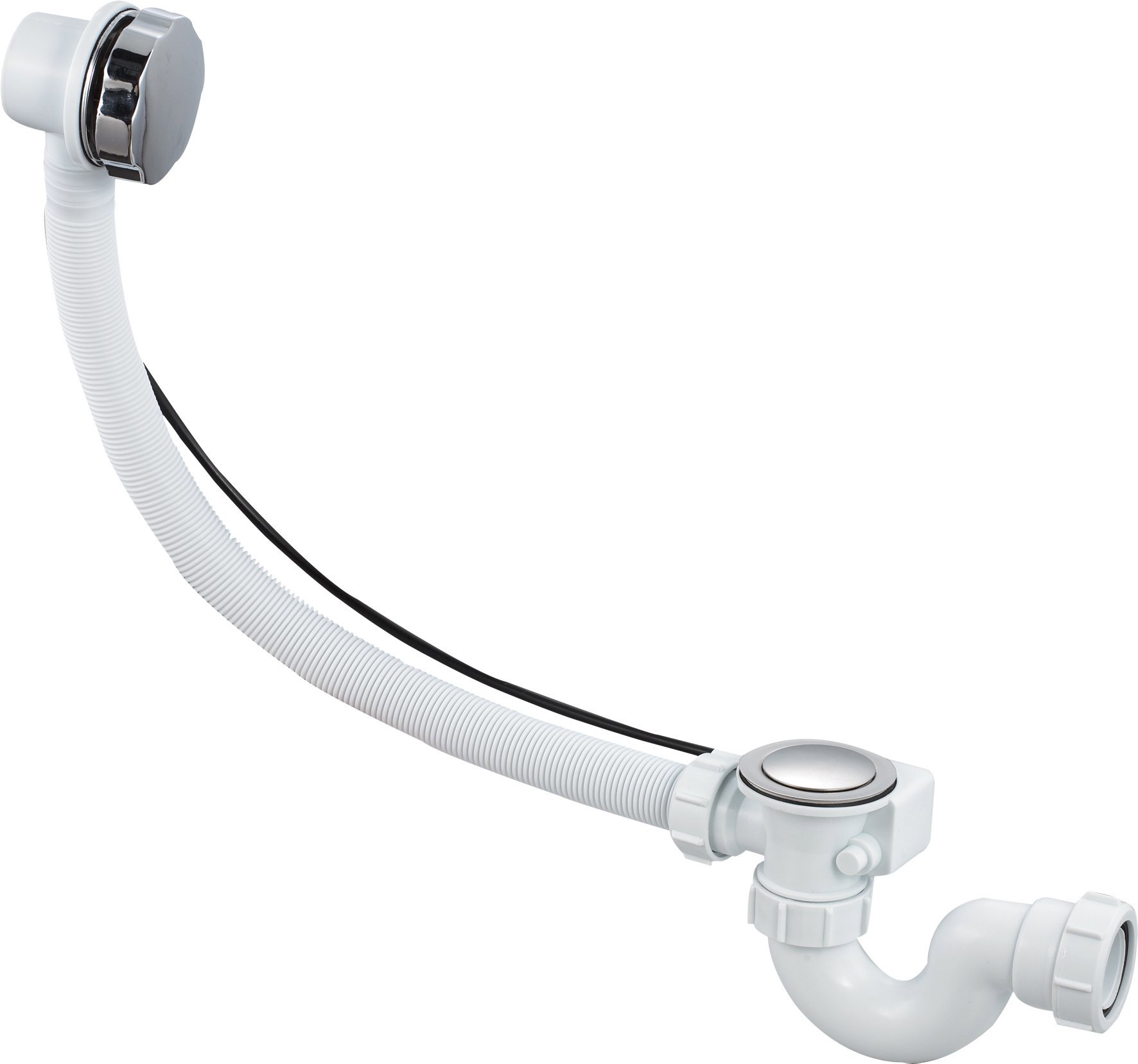 Изображение товара Сифон для ванны автомат 1Marka GC-4 70 мм белый хром 0.5 года гарантия