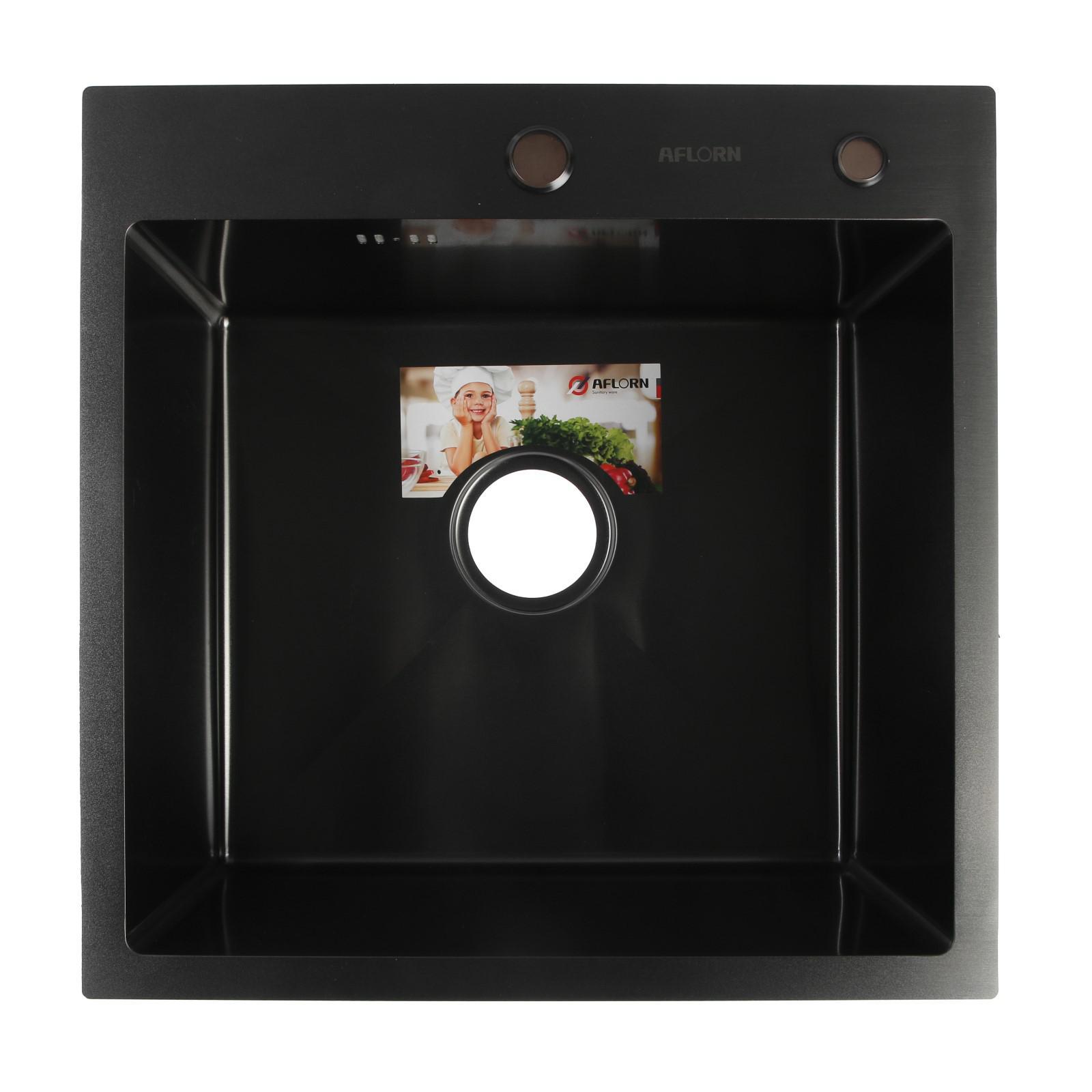 Изображение товара Врезная мойка AFLORN AF95050F из нержавеющей стали 50x50 см прямоугольная серебристая