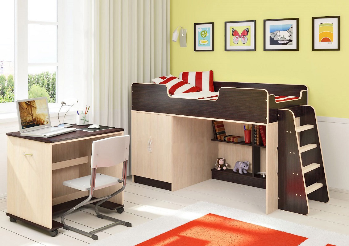 Изображение товара Детская кровать чердак Кариви Л-2.2 с шкафом и столом, Россия