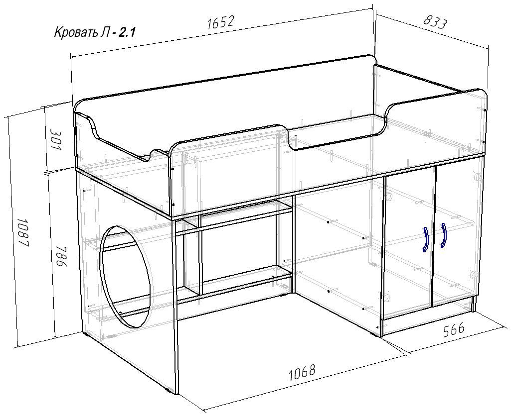 Изображение товара Кровать-чердак Кариви Сказка для детской комнаты