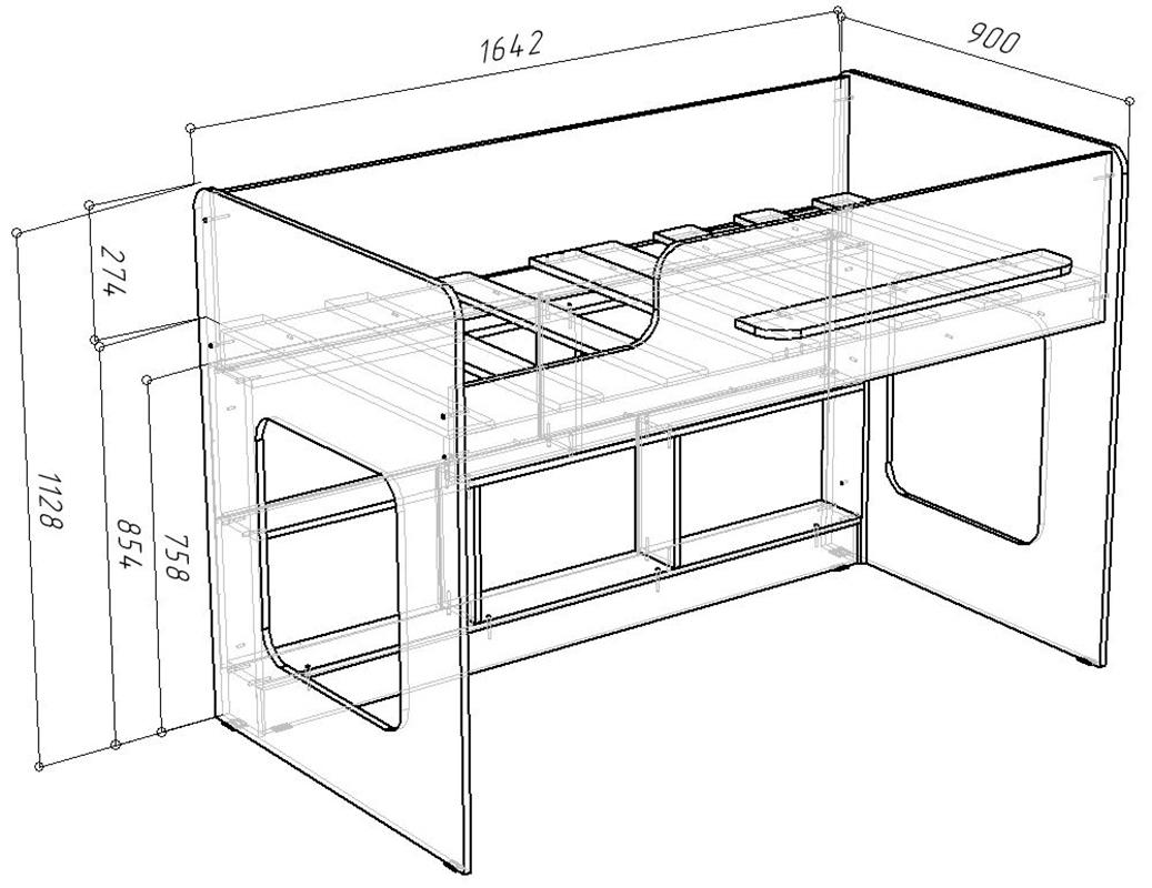 Изображение товара Кровать Кариви Сказка 165x113x90 см ЛДСП цвет белый