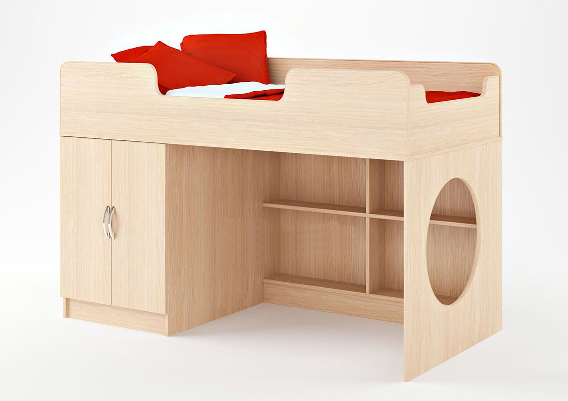 Изображение товара Детская кровать-чердак Кариви Сказка 165x109 см с игровой зоной и шкафом