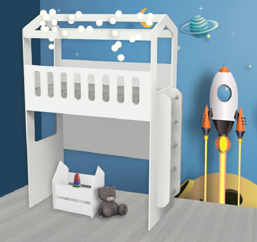 Изображение товара Детская кровать чердак Кариви Сказочный Домик 198.20x240 см белая