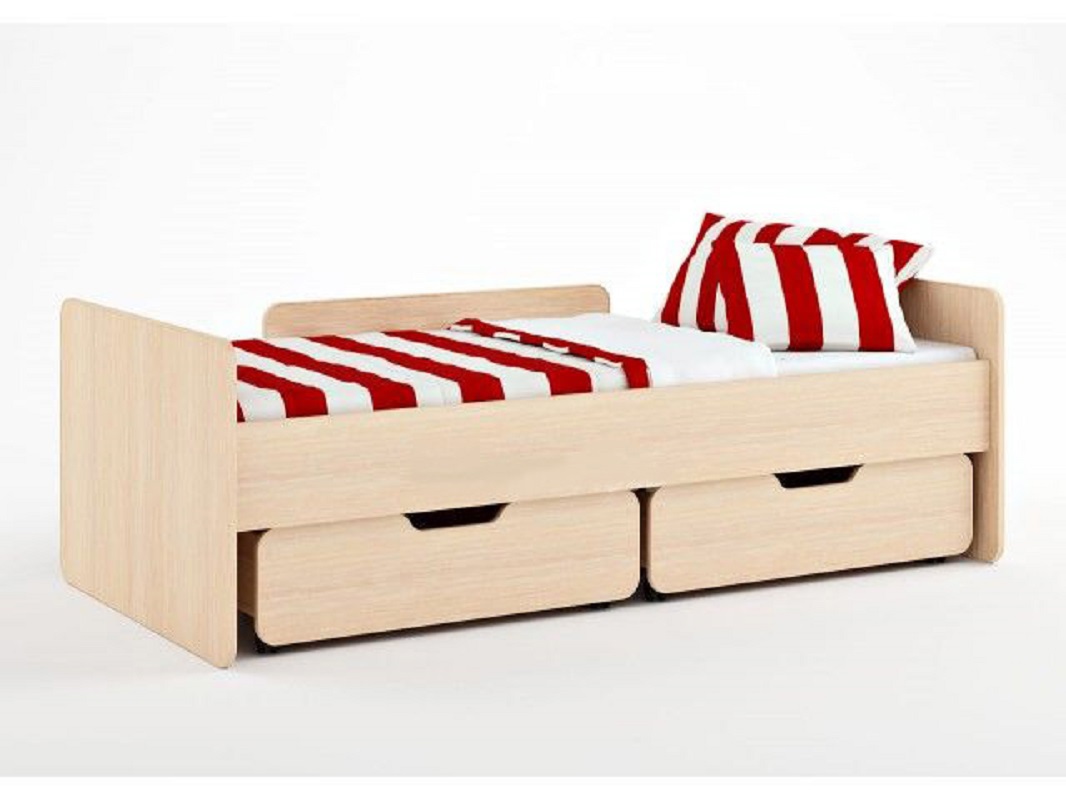 Изображение товара Детская кровать Кариви Сказка Л-14.1 180x80 см из ЛДСП светлый дуб Россия