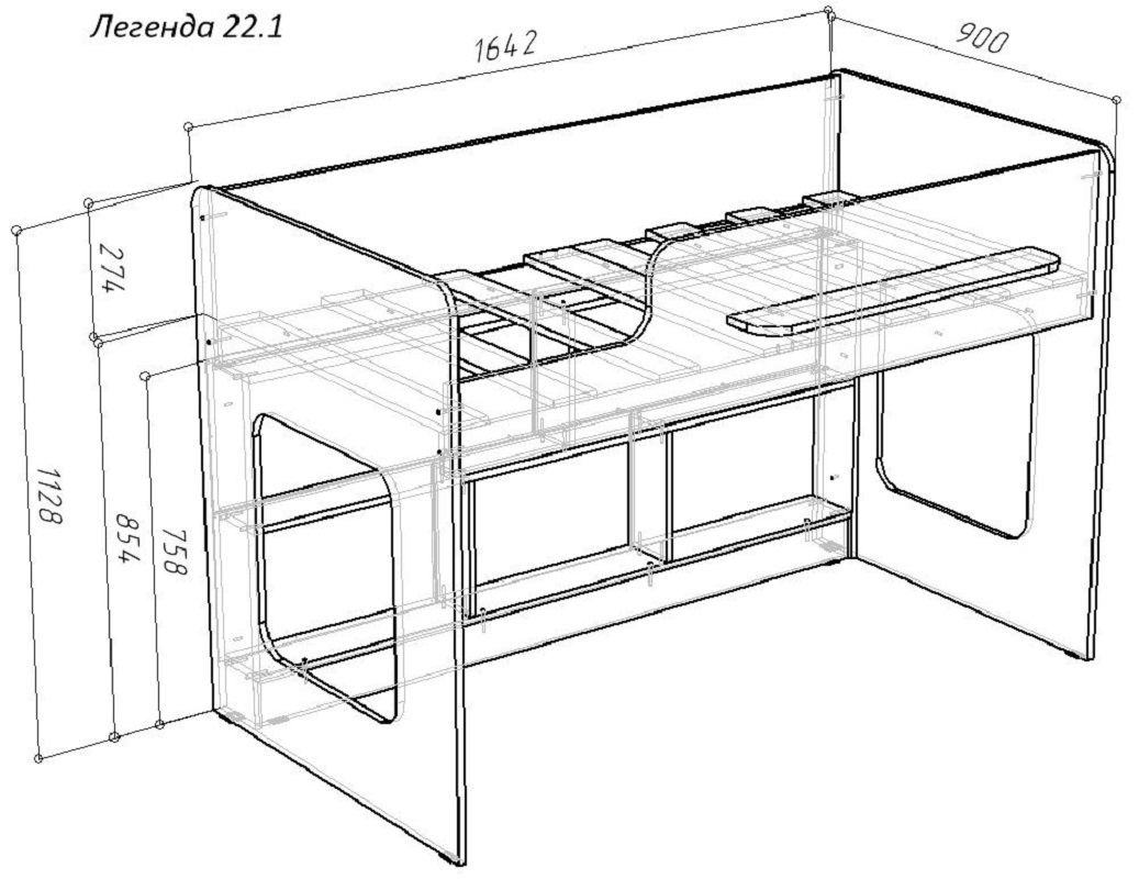 Изображение товара Детская кровать Кариви Сказка 164x112х123 см ЛДСП розовый и белый стиль