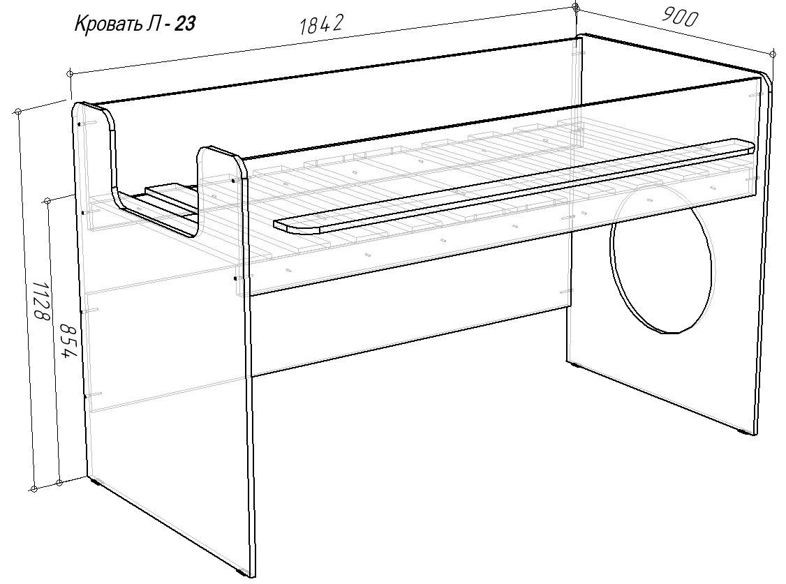 Изображение товара Детская кровать Кариви Сказка 226.20x120x90 см из ЛДСП белая