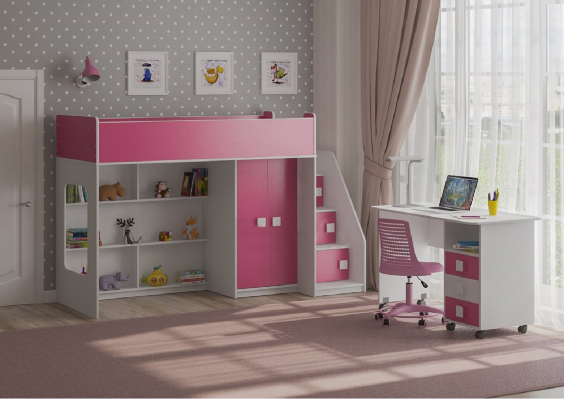 Изображение товара Кровать-чердак КАРИВИ Л-43.1.4 с выдвижным столом