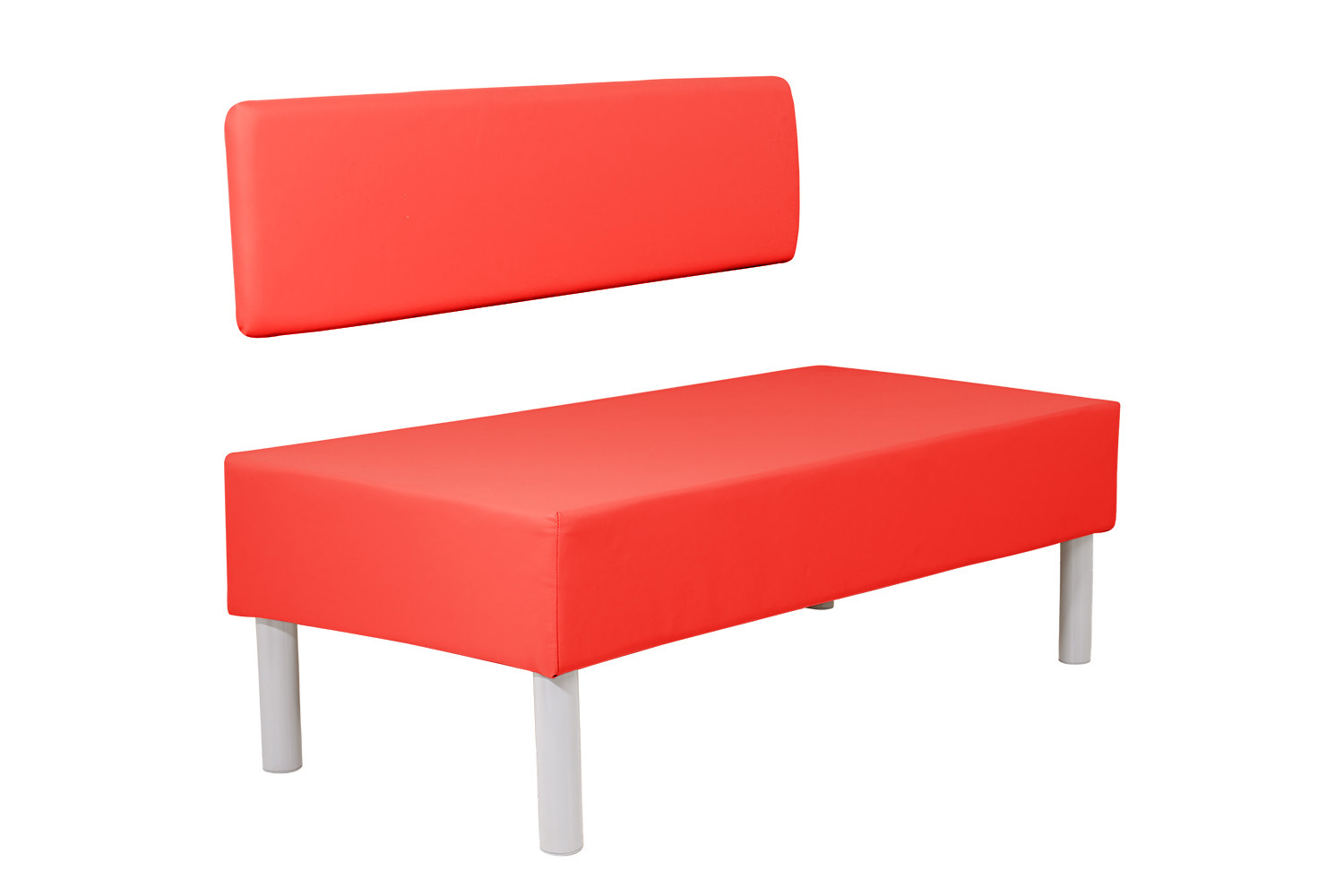 Изображение товара Скамья МФ Мира Гретта 130x45x59 см ДСП красная для общественных помещений
