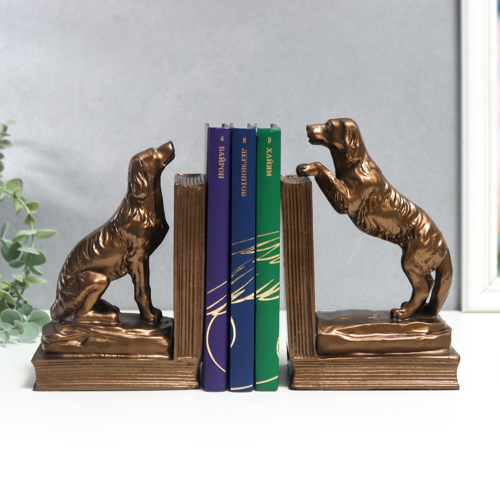 Изображение товара Держатели для книг "Охотничьи собаки" набор 2 шт 20x9.3x12.8 см