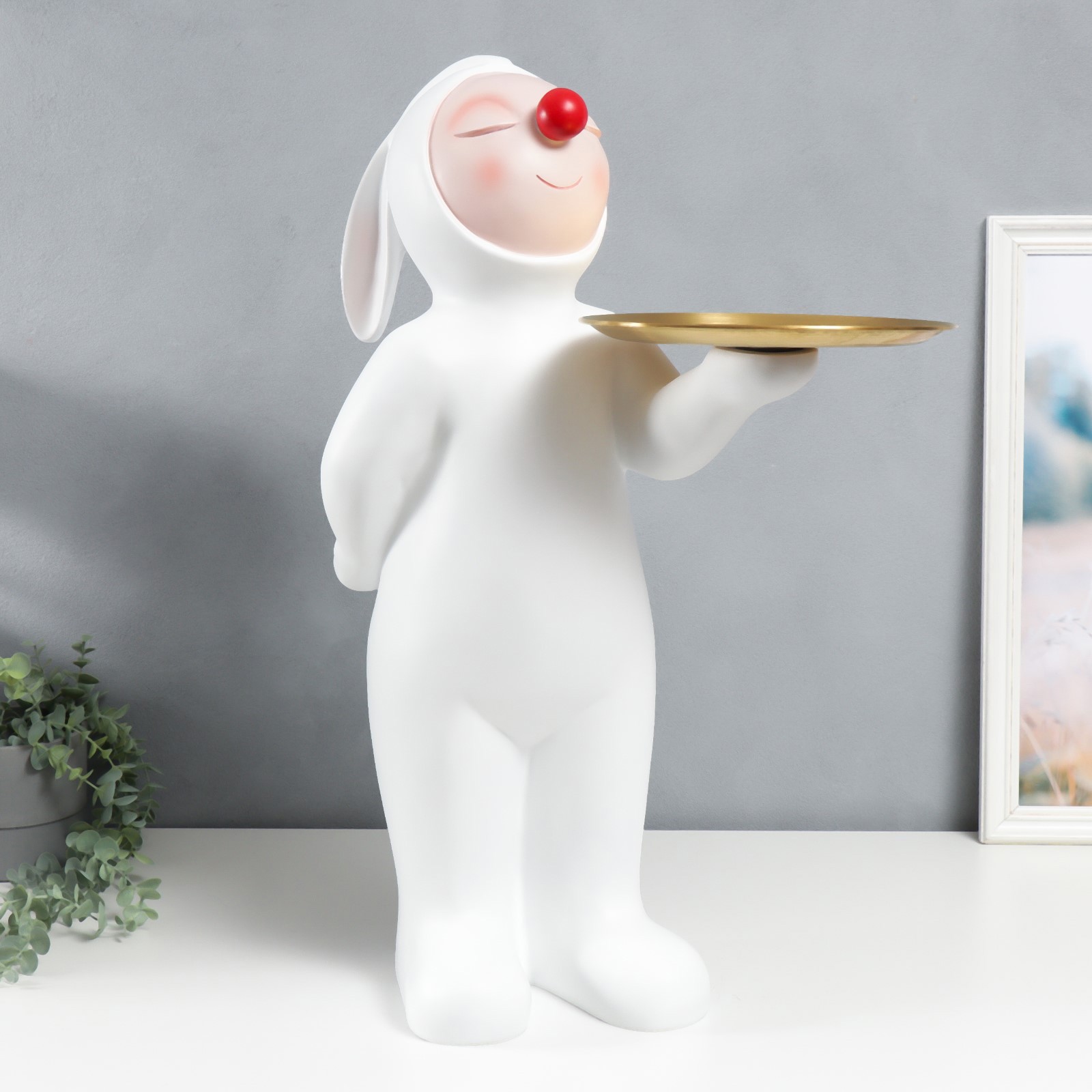 Изображение товара Подставка интерьерная "Клоун-малыш в костюме зайчика" d=26 см 75x41x44 см