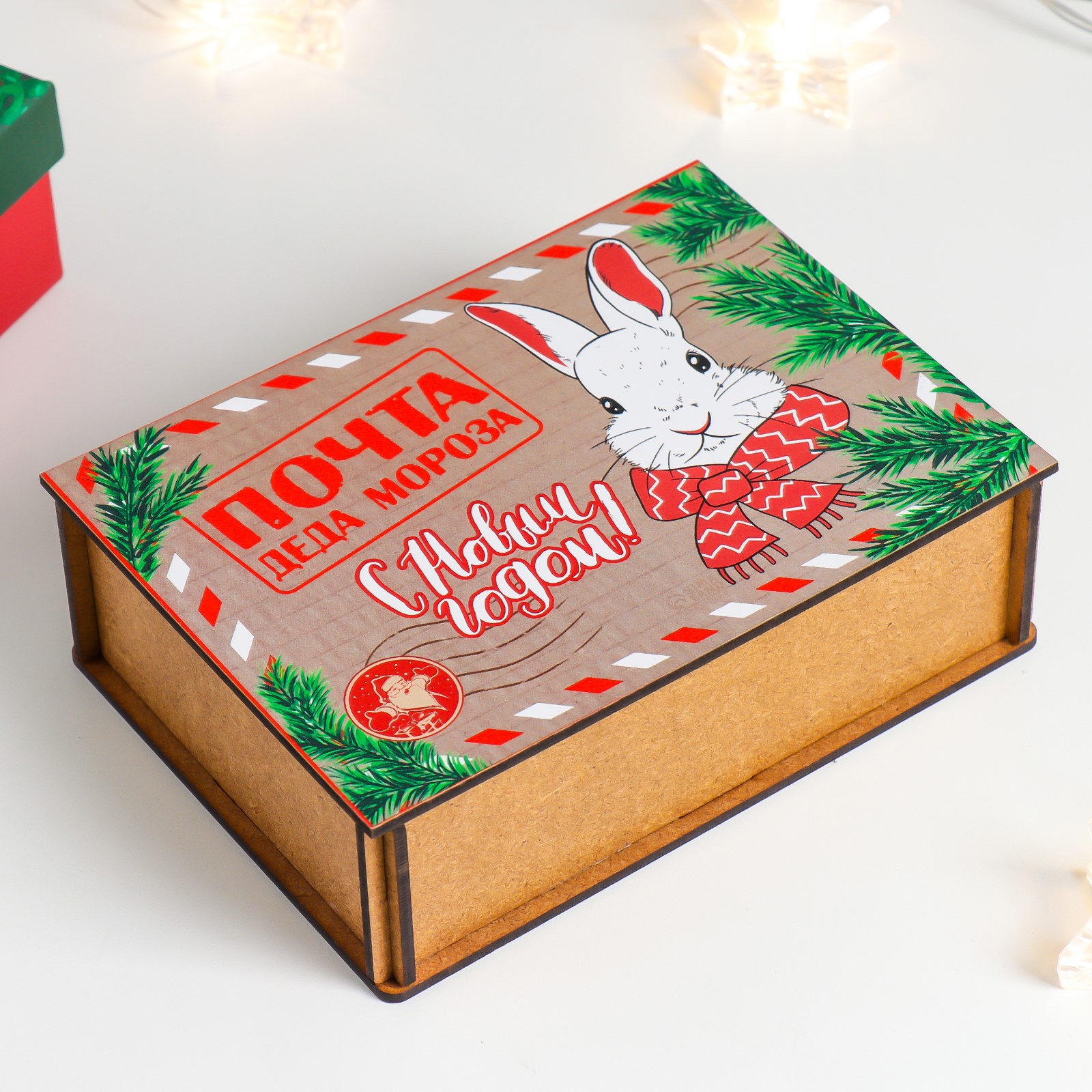 Изображение товара Шкатулка-посылка Кролик. Почта — оригинальный сувенир 13x18 см