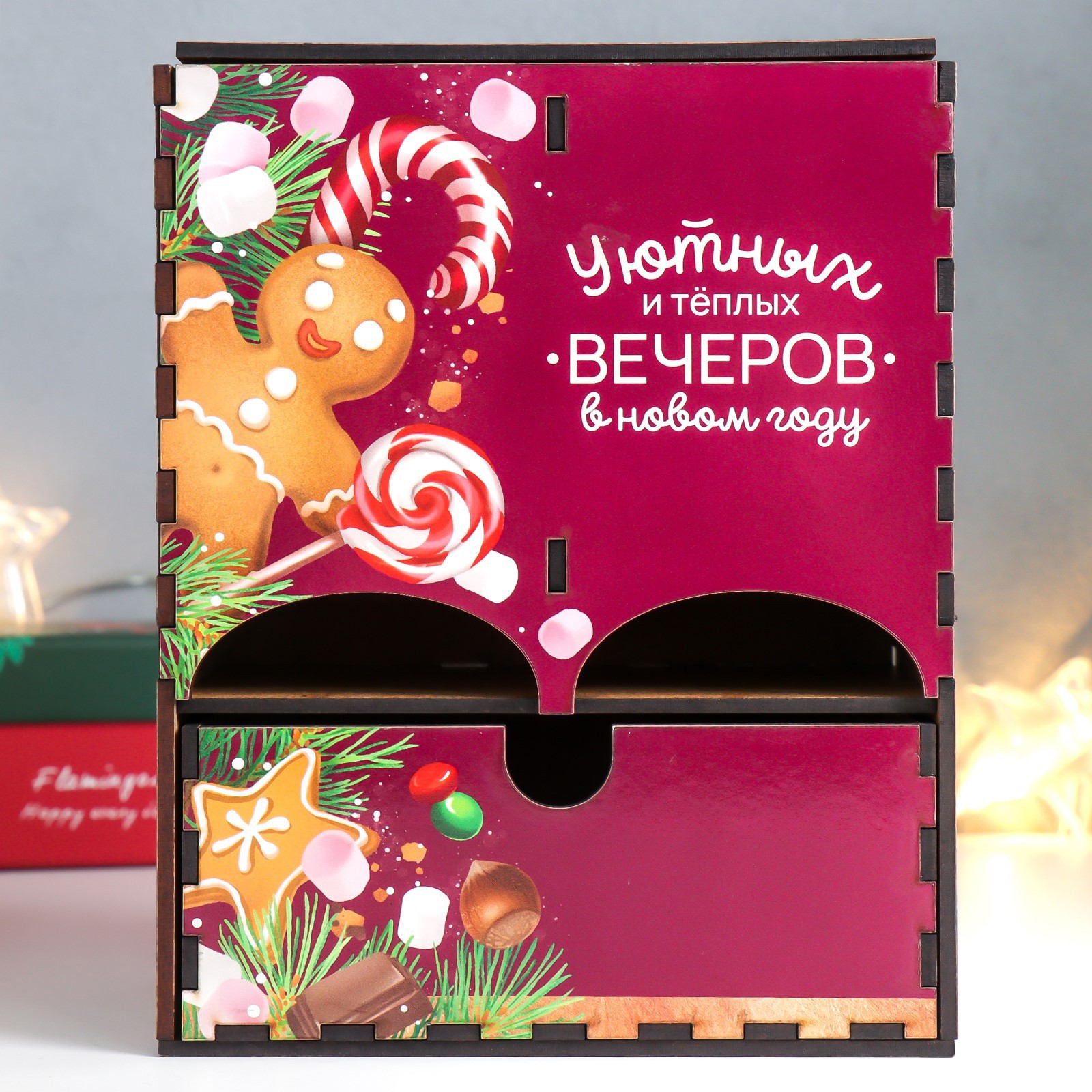 Изображение товара Чайный домик с ящиком "Пряничный дом" 20x15x8.5 см