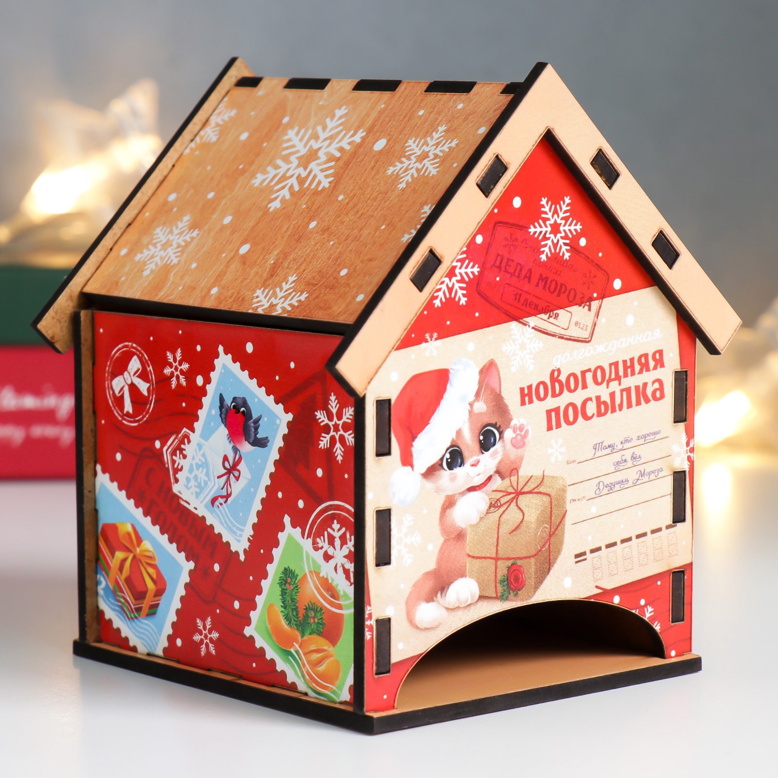 Изображение товара Чайный домик "Кот. Посылка" 12x10.5 см