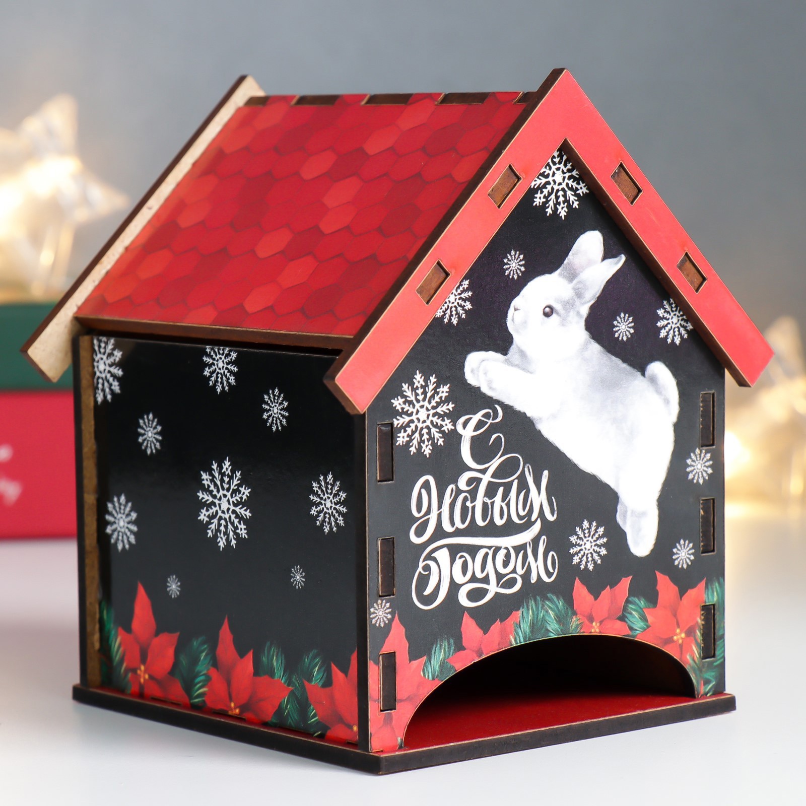 Изображение товара Чайный домик Кролик 12x10.5 см — декоративный короб для чая и интерьерный аксессуар