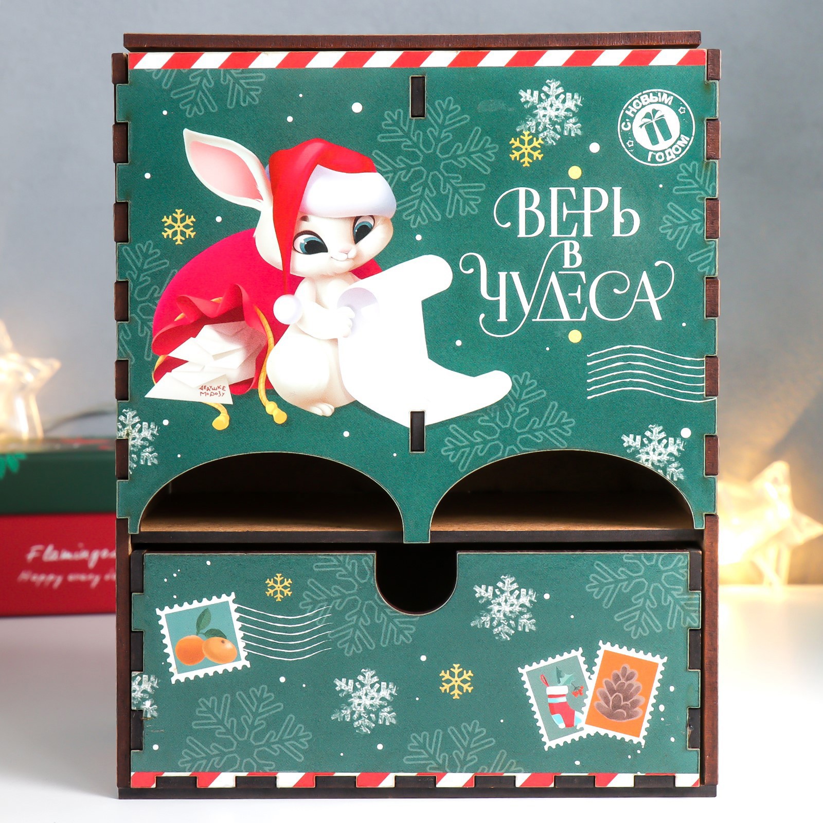 Изображение товара Чайный домик с ящиком Кролик, 20х15х8,5 см, зелёный