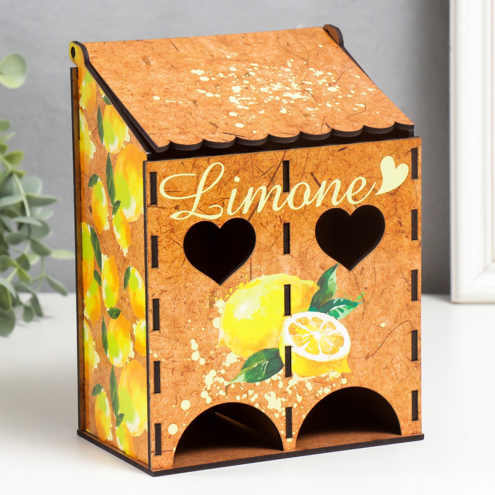 Изображение товара Чайный домик двойной "Лимоны" 21x10.5x15.5 см