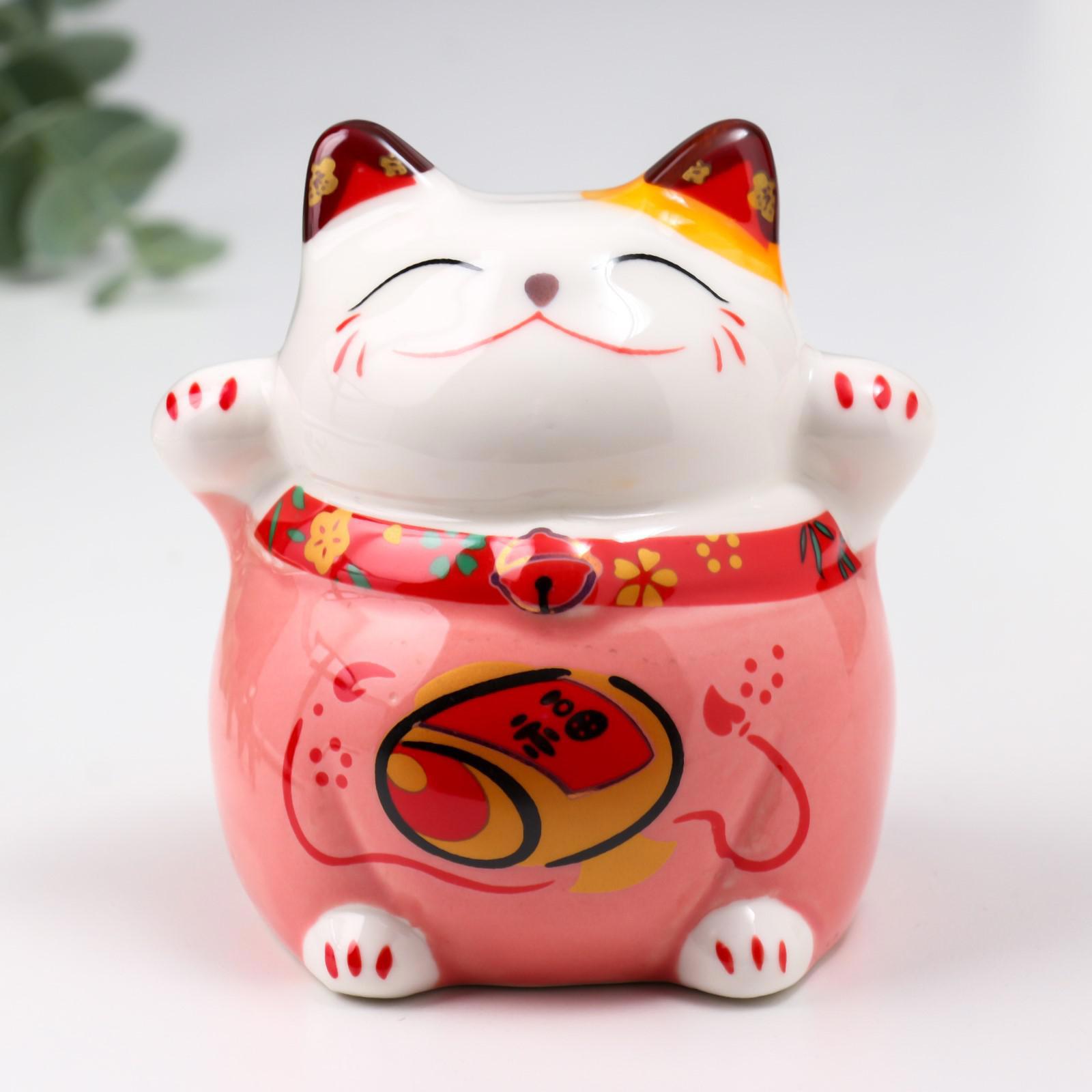 Изображение товара Фигурка Манэки-нэко розовая 9x9x7,5 см | СIMALAND