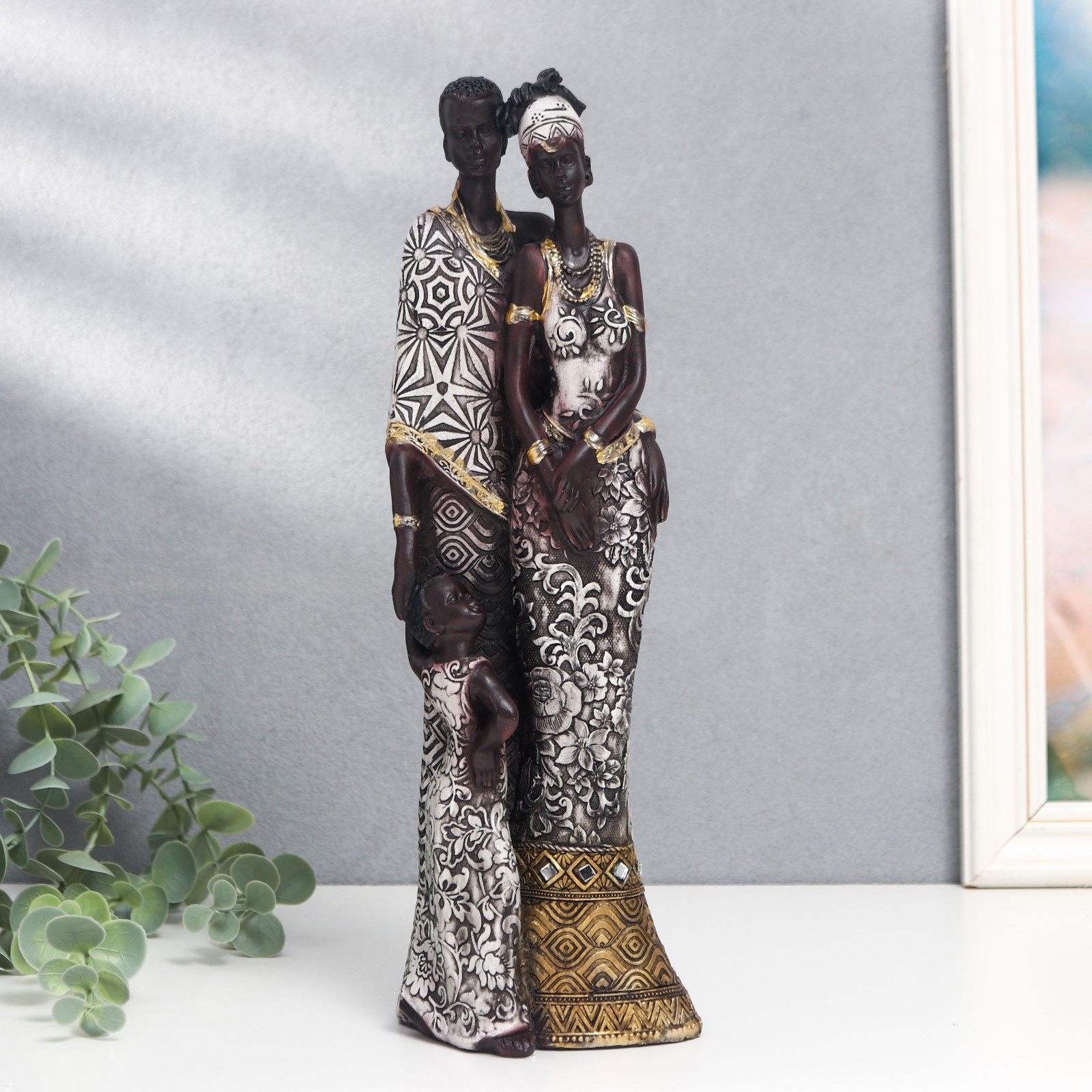 Изображение товара Декоративная фигура SIMALAND Африканская семья с зеркальными элементами