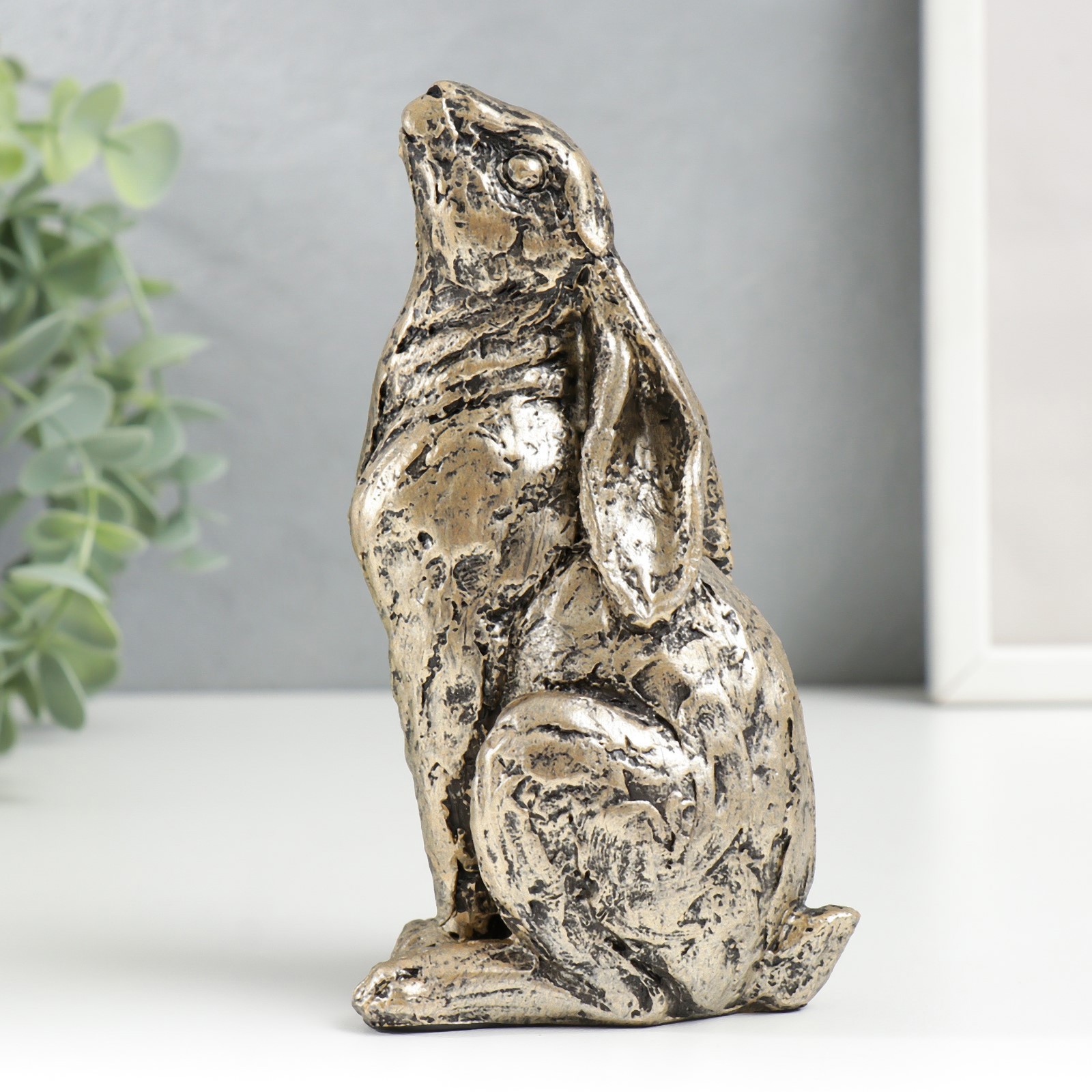 Изображение товара Заяц - уши назад под бронзу, 15x7x8,5 см — декоративная фигура SIMALAND