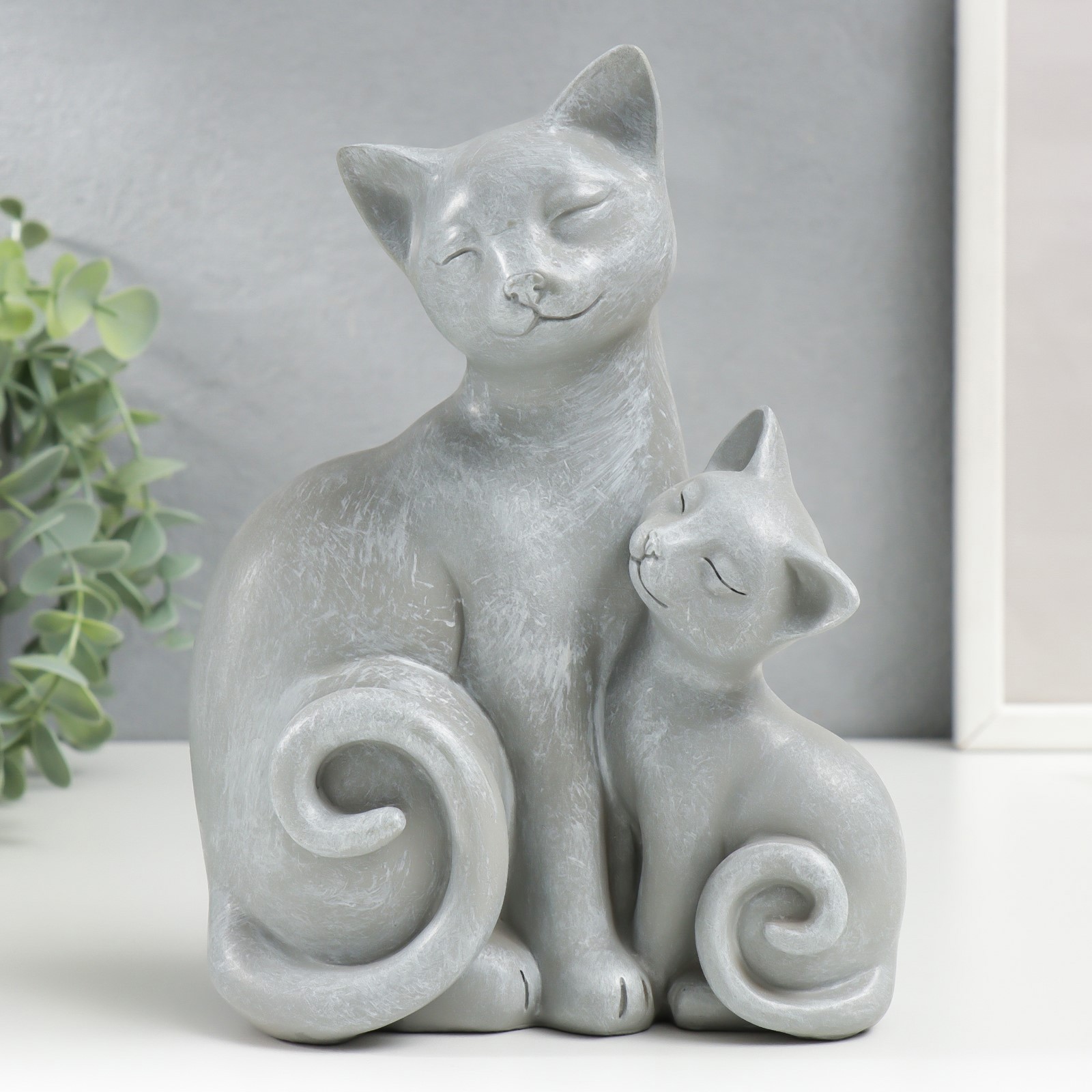 Изображение товара Фигурка "Кошка с котёнком" серый 20x8.5x15.5 см