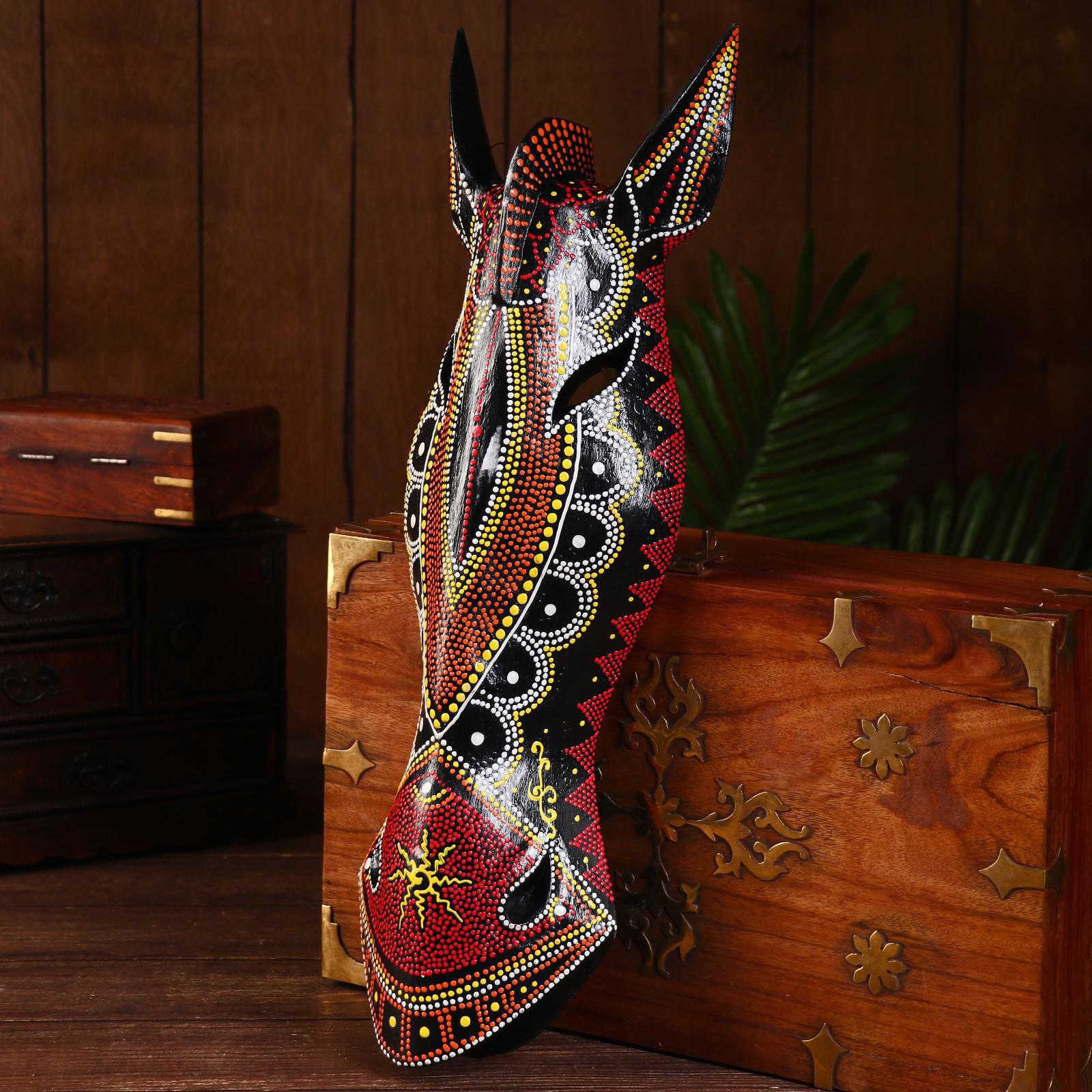 Изображение товара Панно маска Зебра красно-оранжевый 50x15x7 см