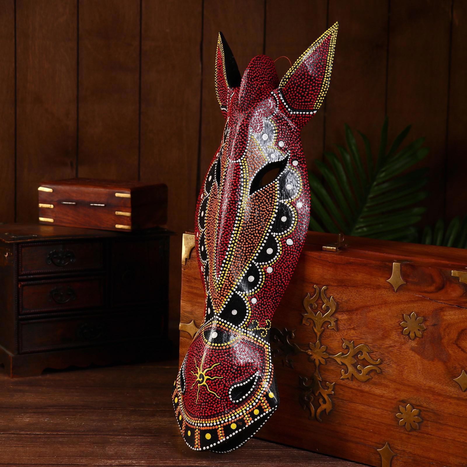 Изображение товара Панно маска "Зебра" черные фестоны 50x15x7 см