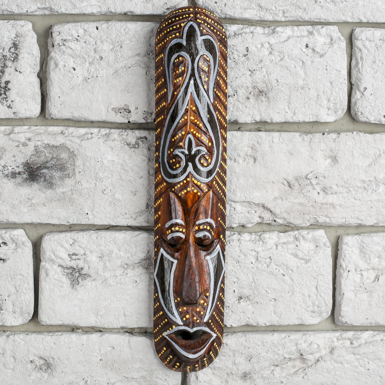 Изображение товара Панно маска "Абориген" чёрно-жёлтый рисунок 25 см